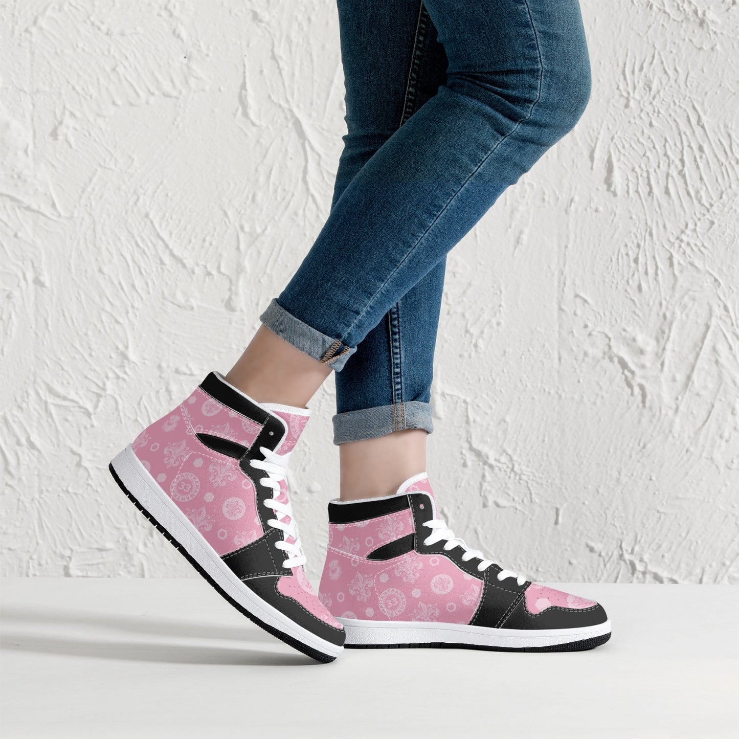 High-Top Leather Sneakers - Awakening Rose