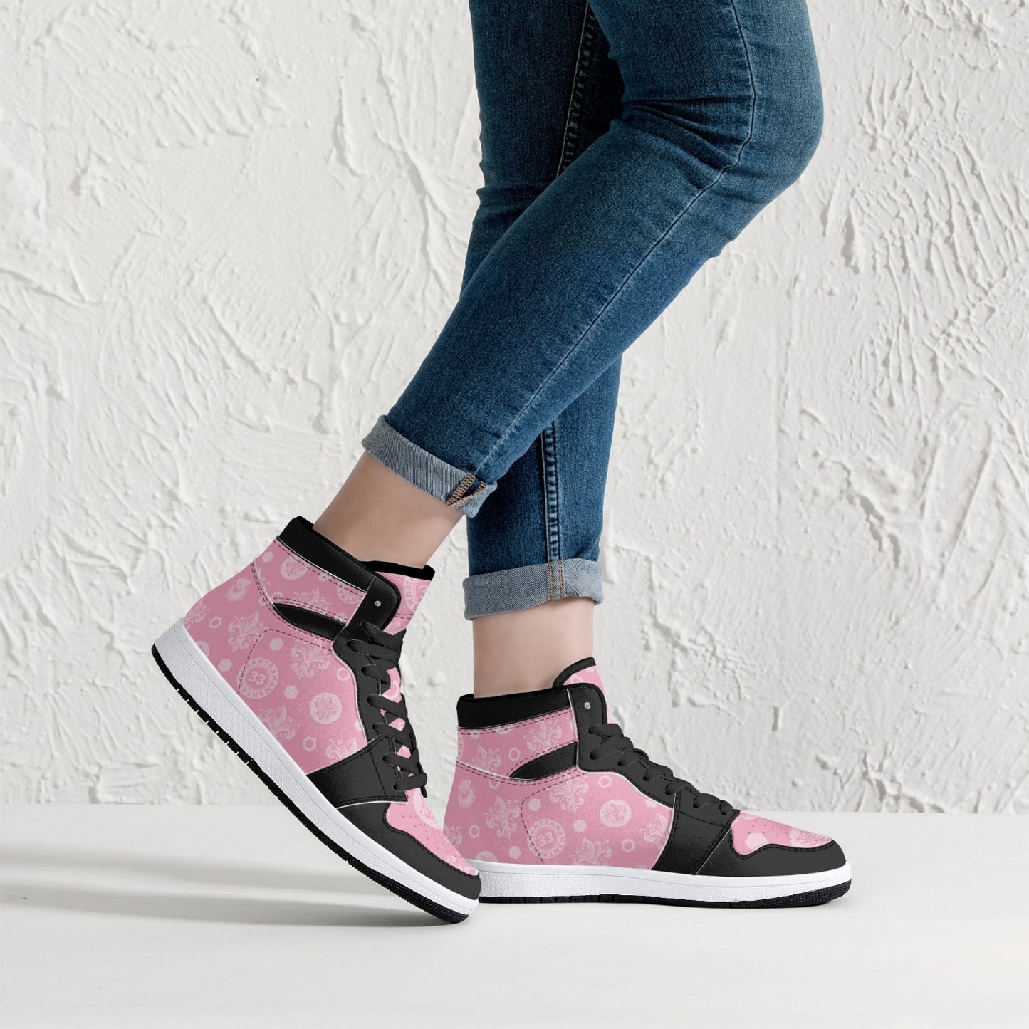 High-Top Leather Sneakers - Awakening Rose