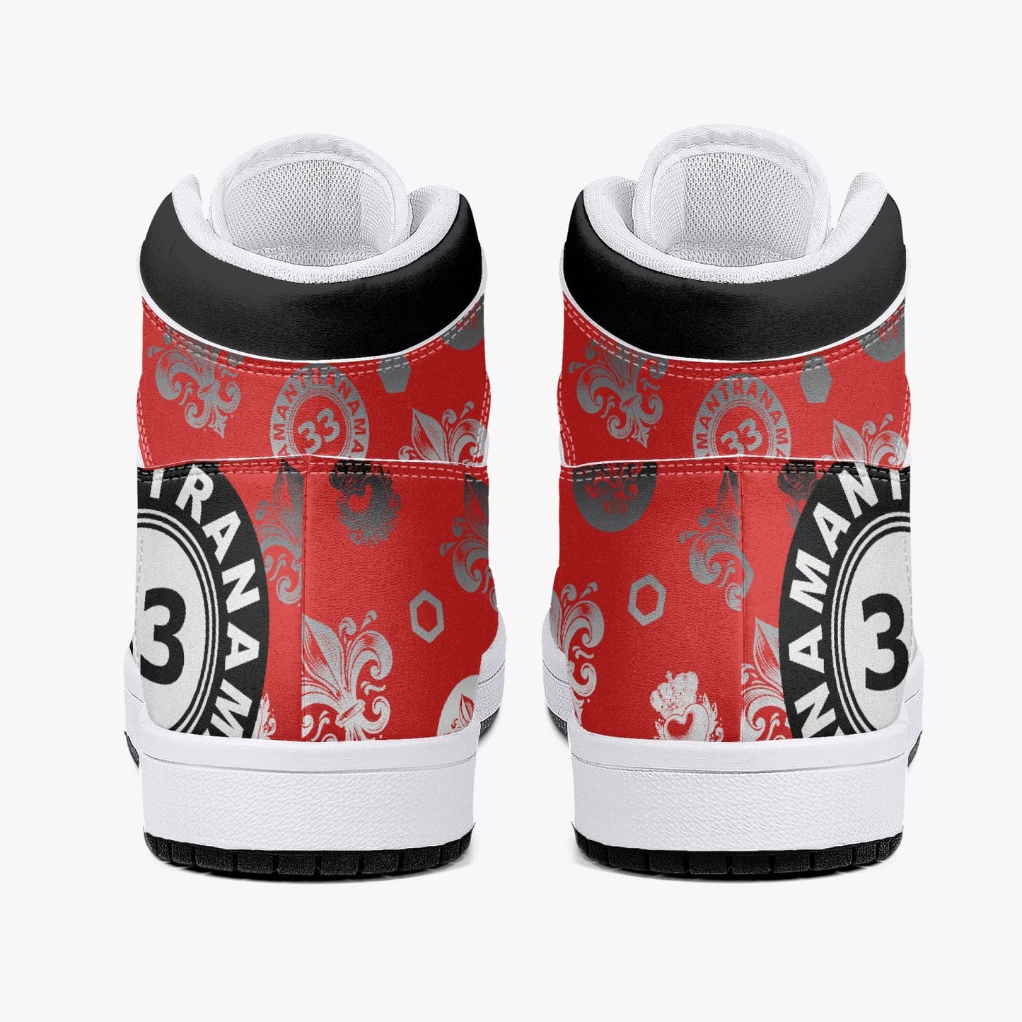 High-Top Leather Sneakers - Awakening Red