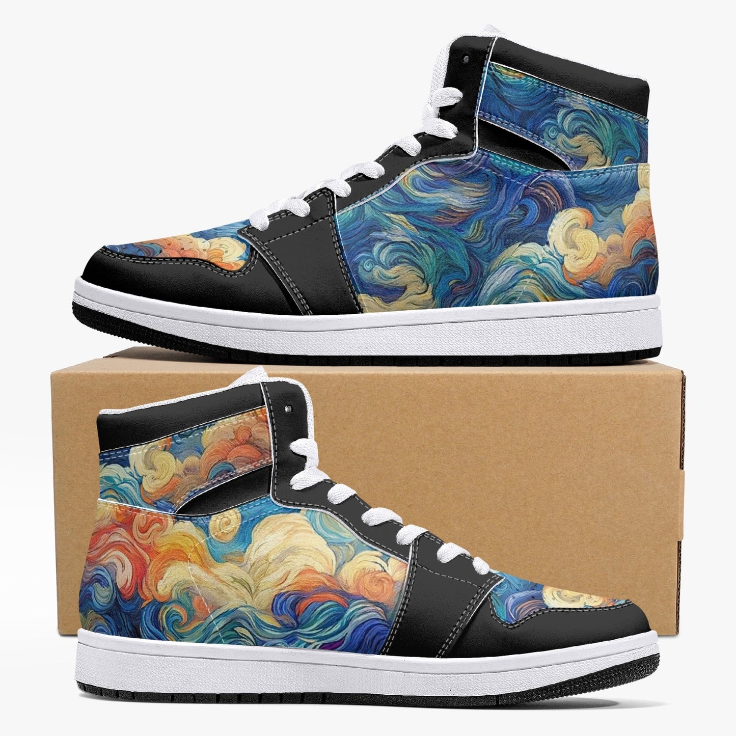 High-Top Leather Sneakers - Trippy World
