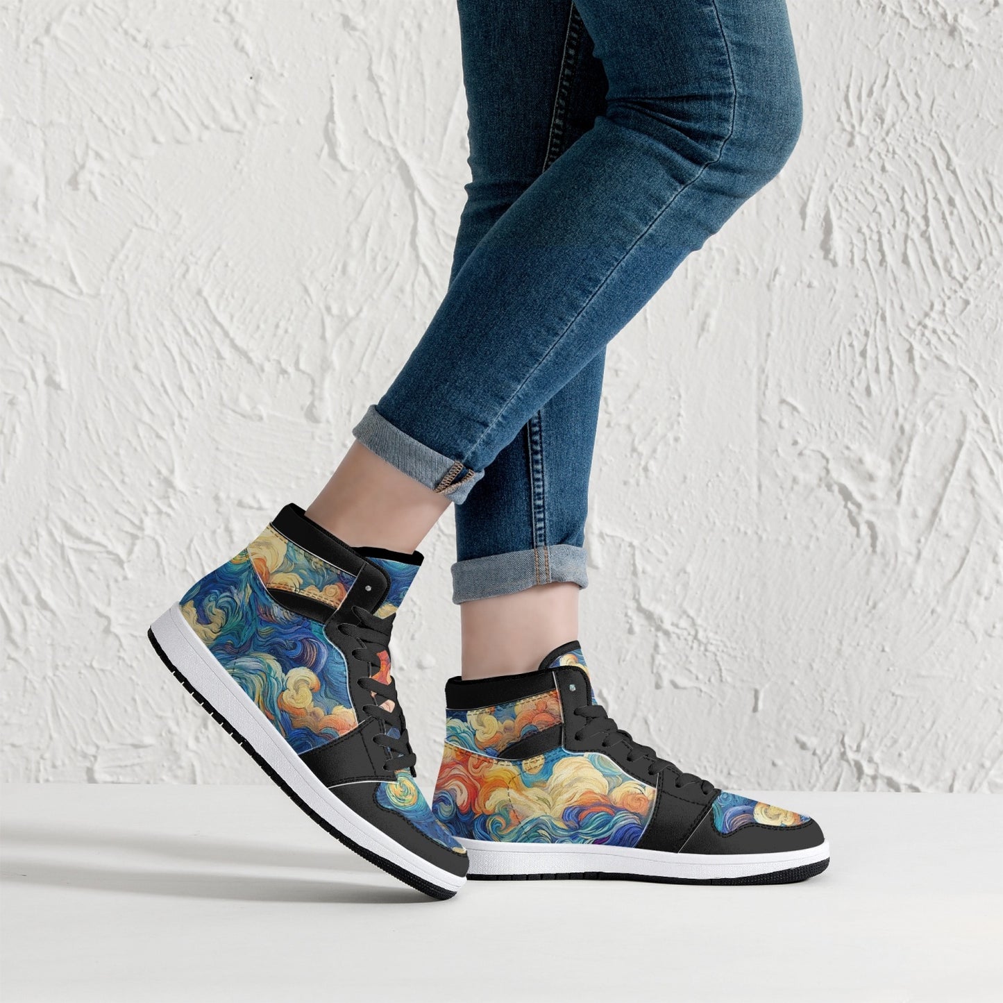High-Top Leather Sneakers - Trippy World