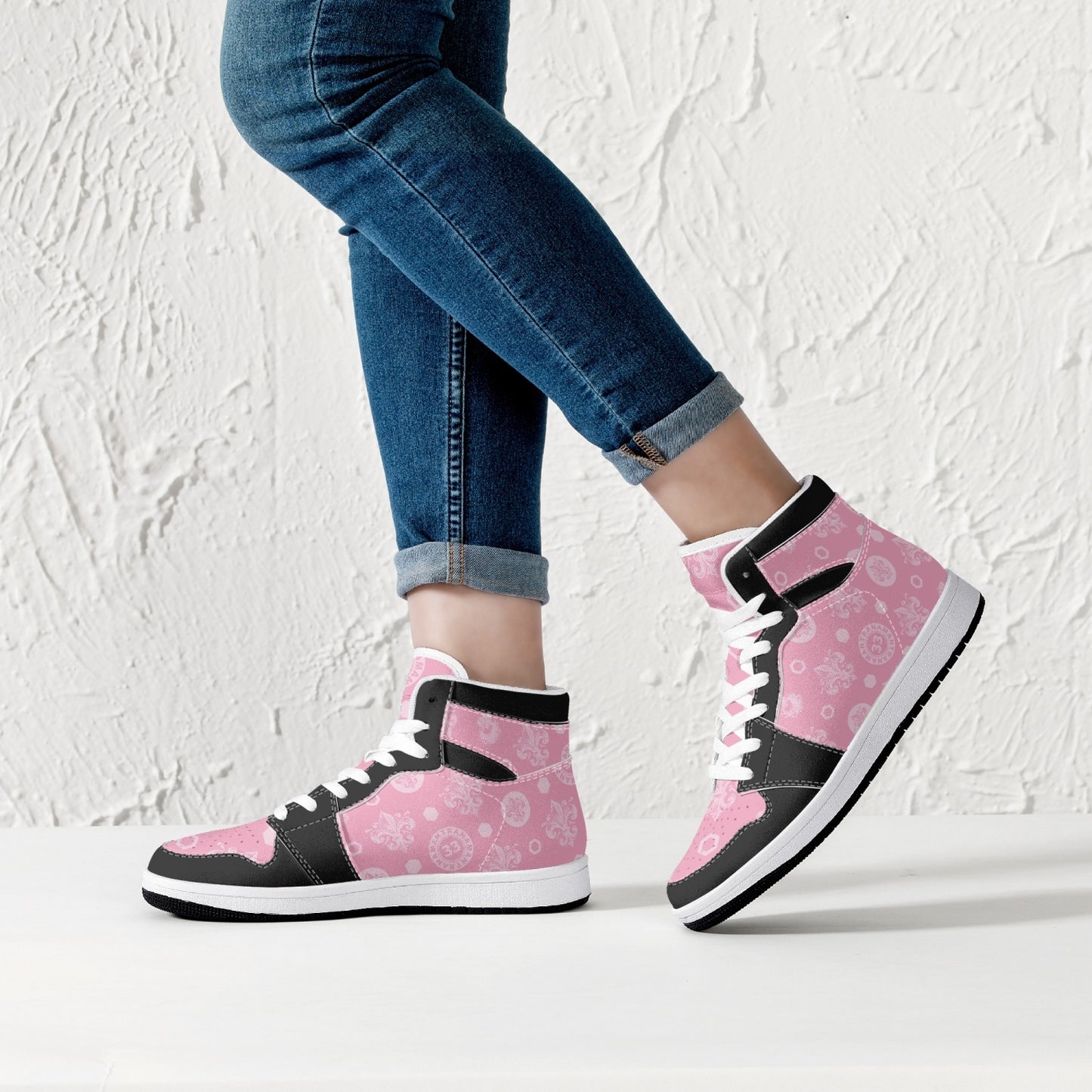 High-Top Leather Sneakers - Awakening Rose