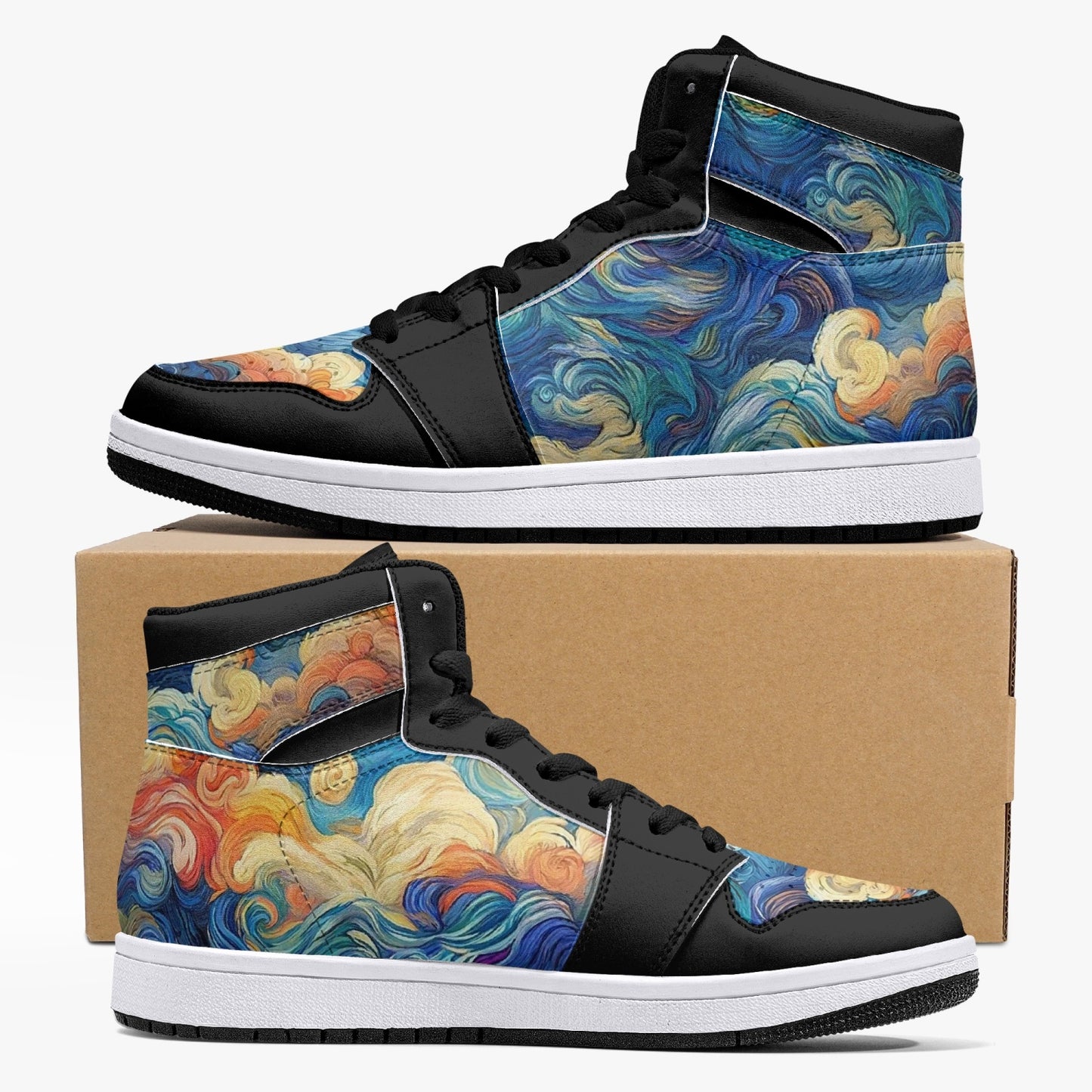 High-Top Leather Sneakers - Trippy World