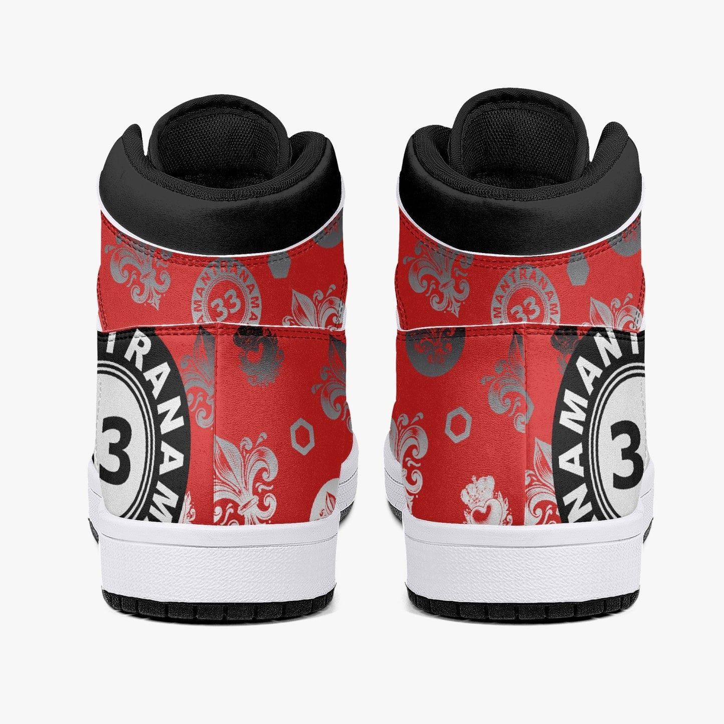 High-Top Leather Sneakers - Awakening Red