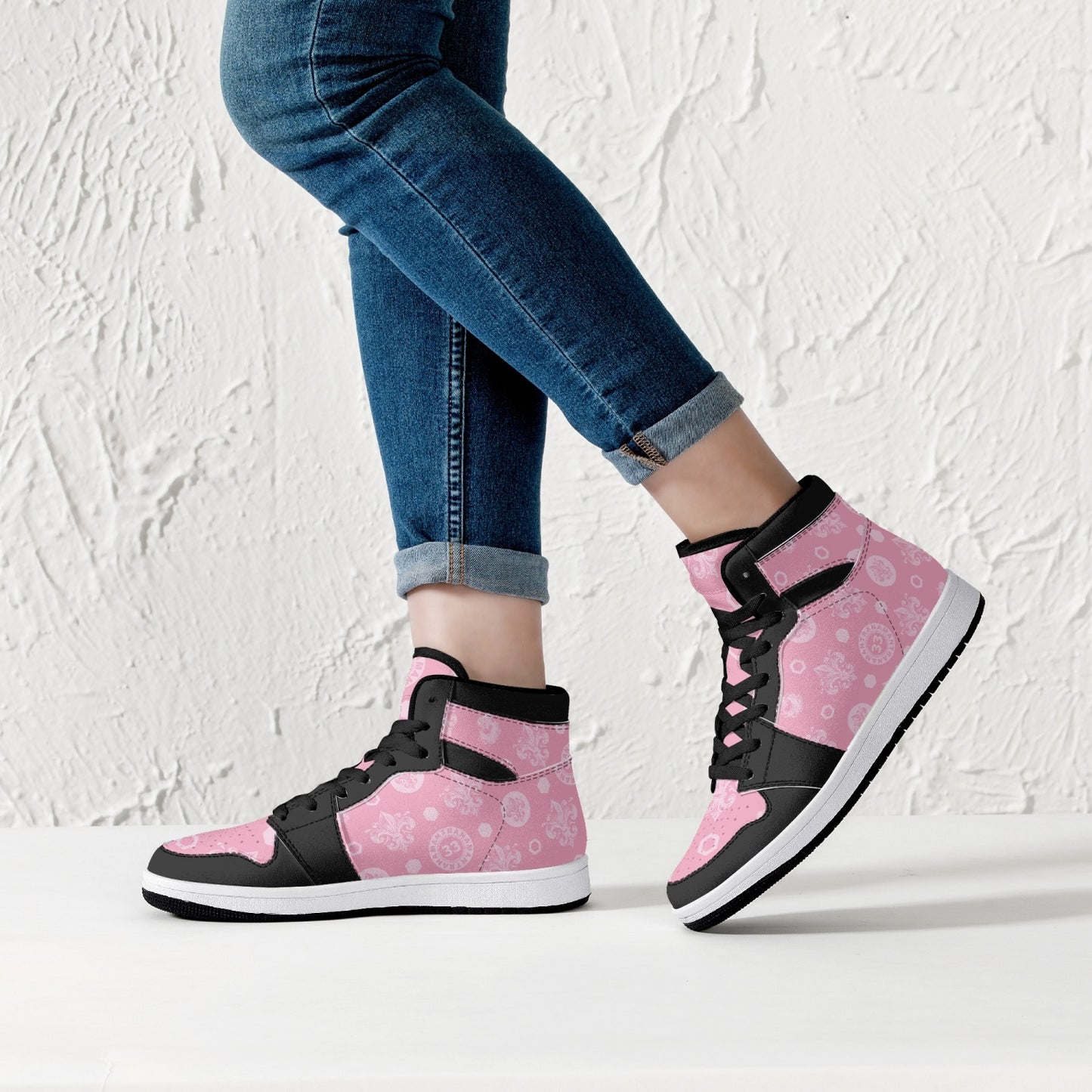 High-Top Leather Sneakers - Awakening Rose