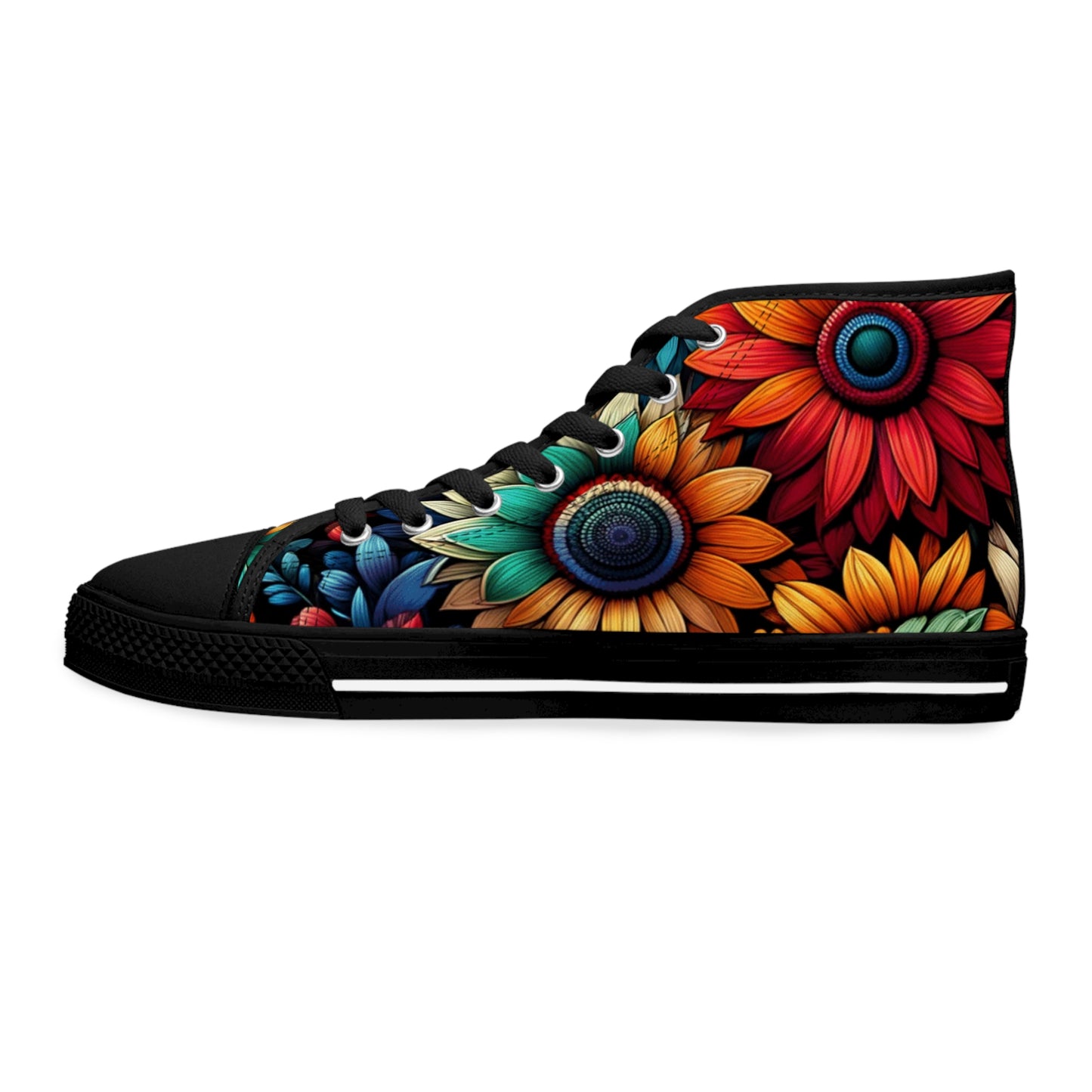 Women's High Top Sneakers - Flowers