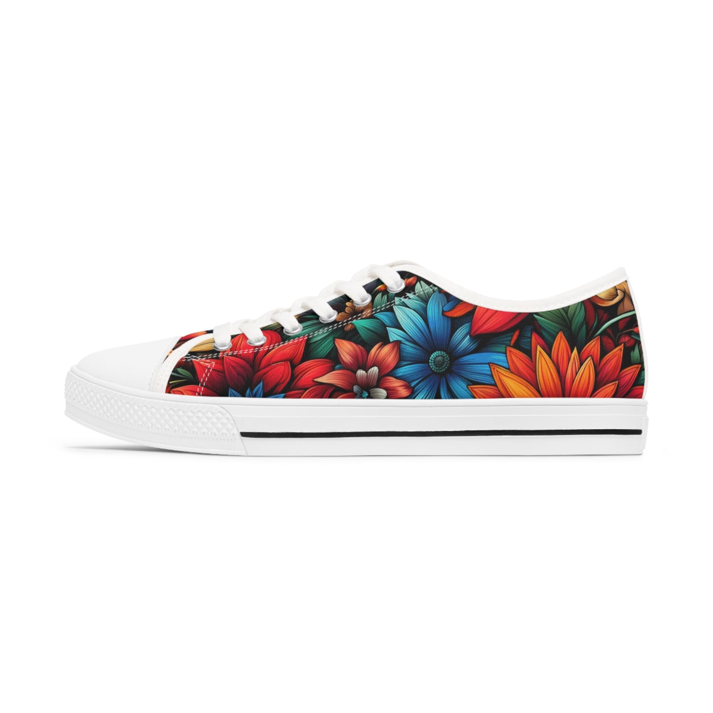 Women's Low Top Sneakers - Flowers