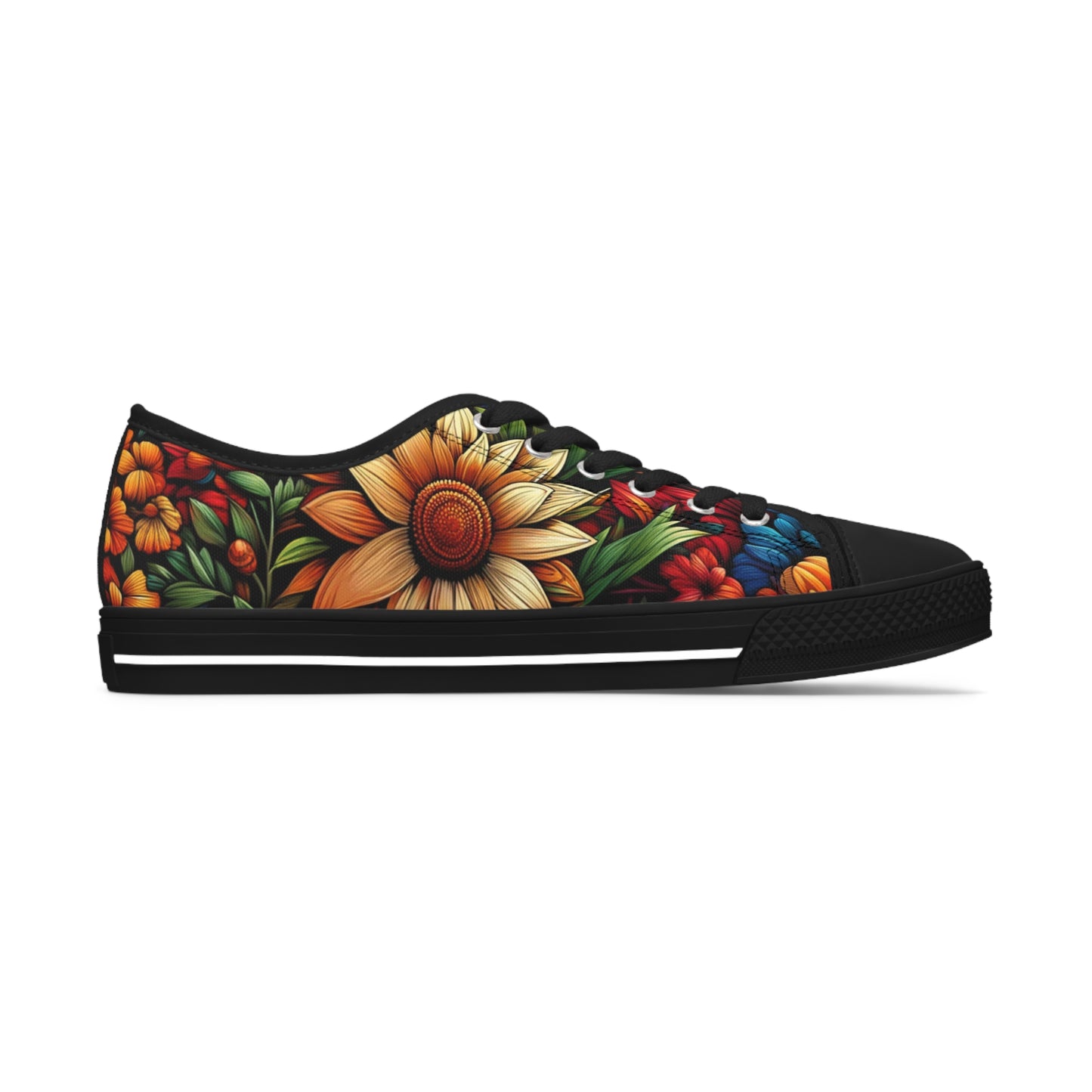 Women's Low Top Sneakers - Flowers