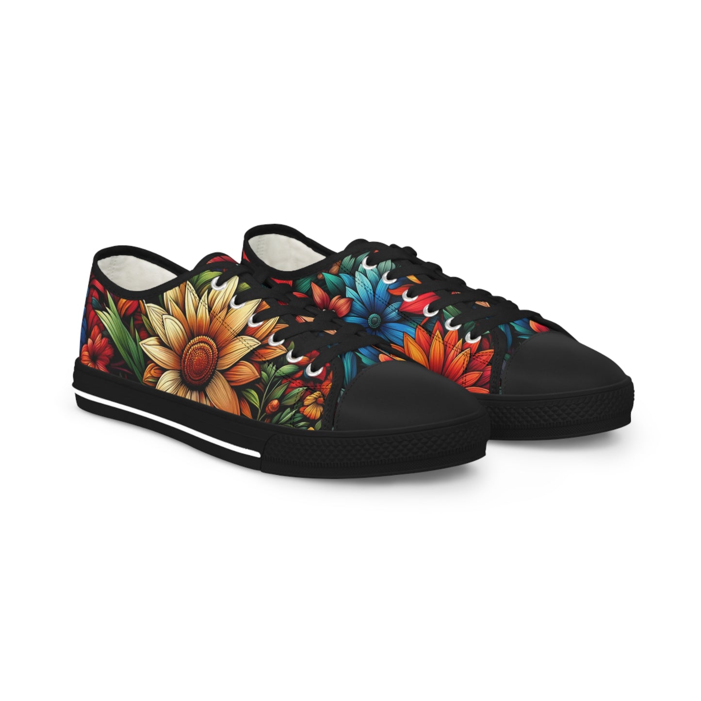 Men's Low Top Sneakers - Flowers