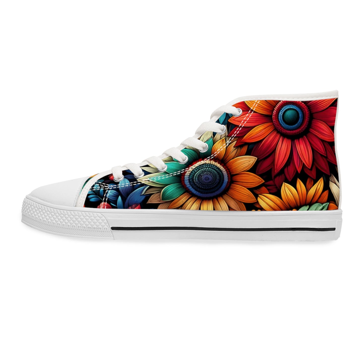 Women's High Top Sneakers - Flowers