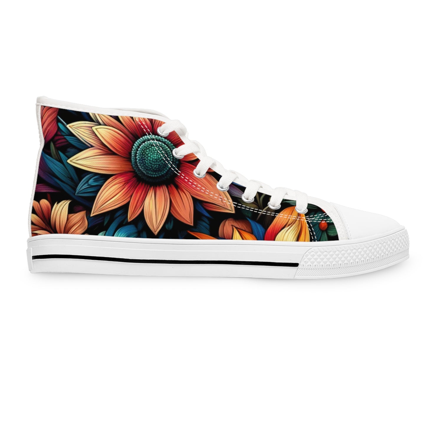 Women's High Top Sneakers - Flowers