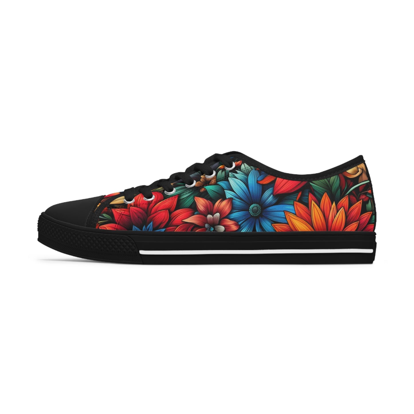 Women's Low Top Sneakers - Flowers