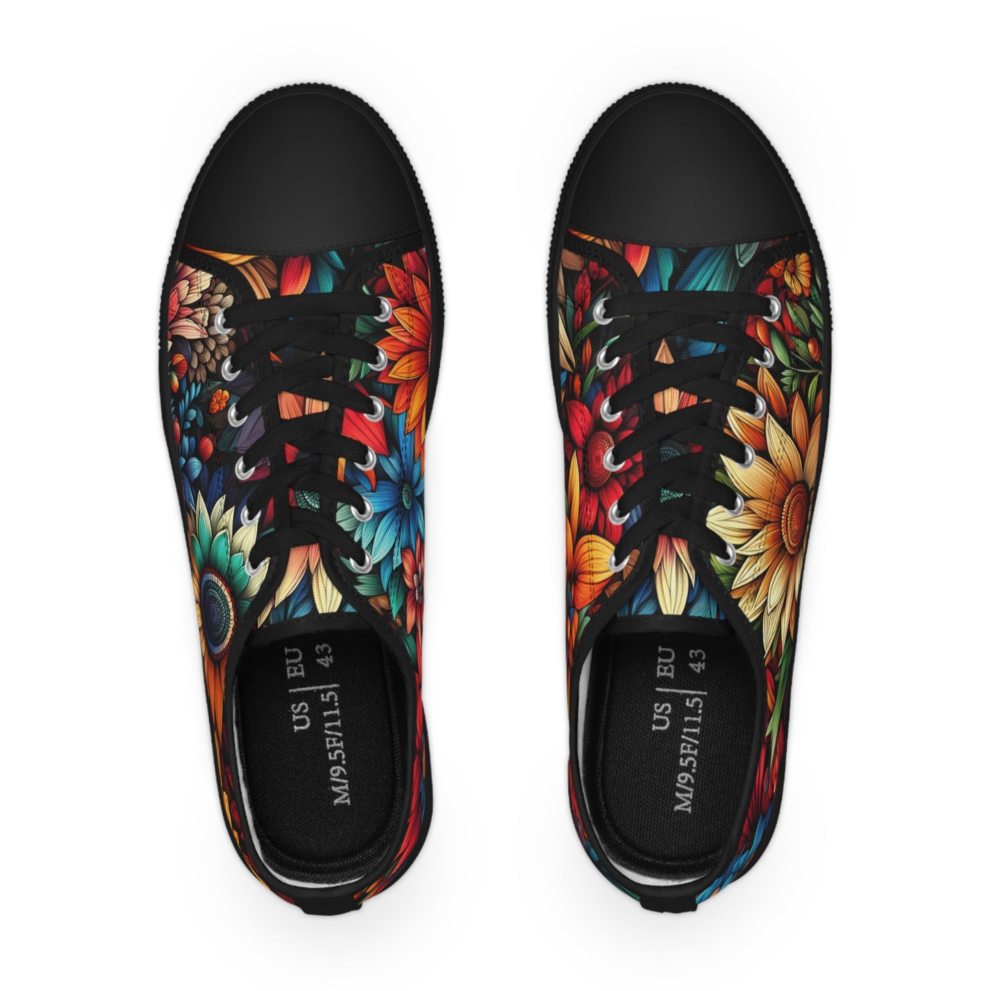 Men's Low Top Sneakers - Flowers