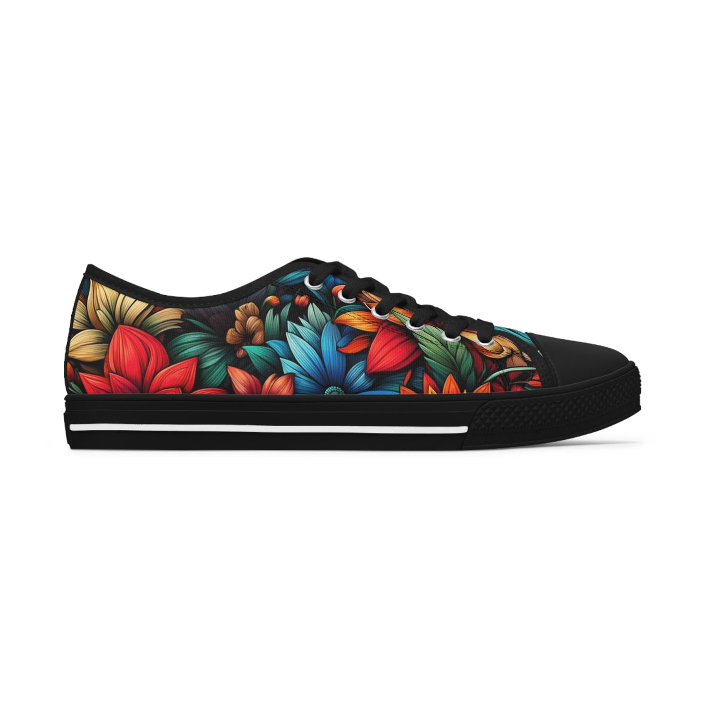 Women's Low Top Sneakers - Flowers