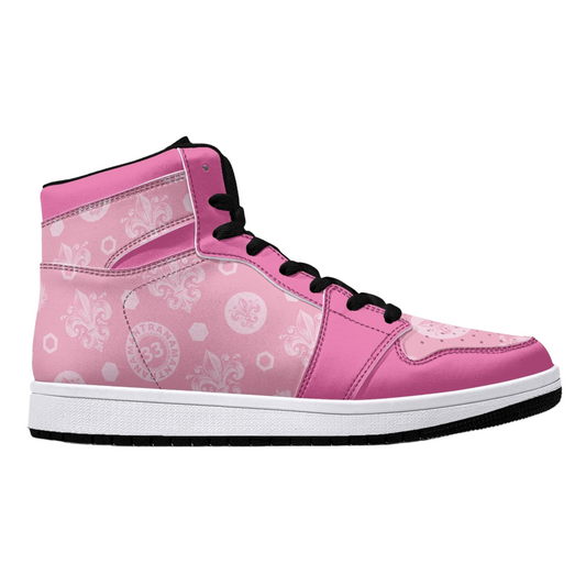 High-Top Leather Sneakers - Awakening Rose&Pink