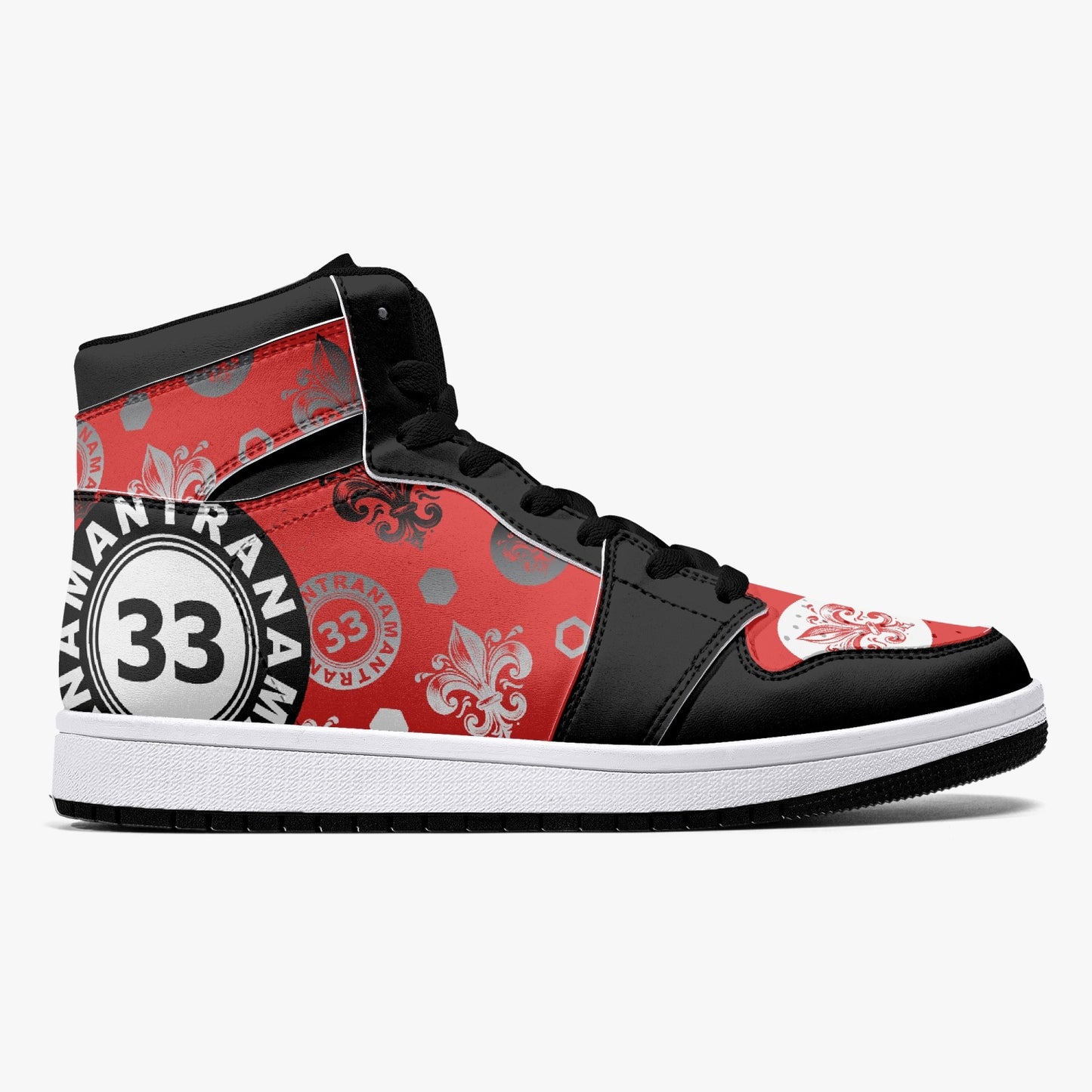 High-Top Leather Sneakers - Awakening Red