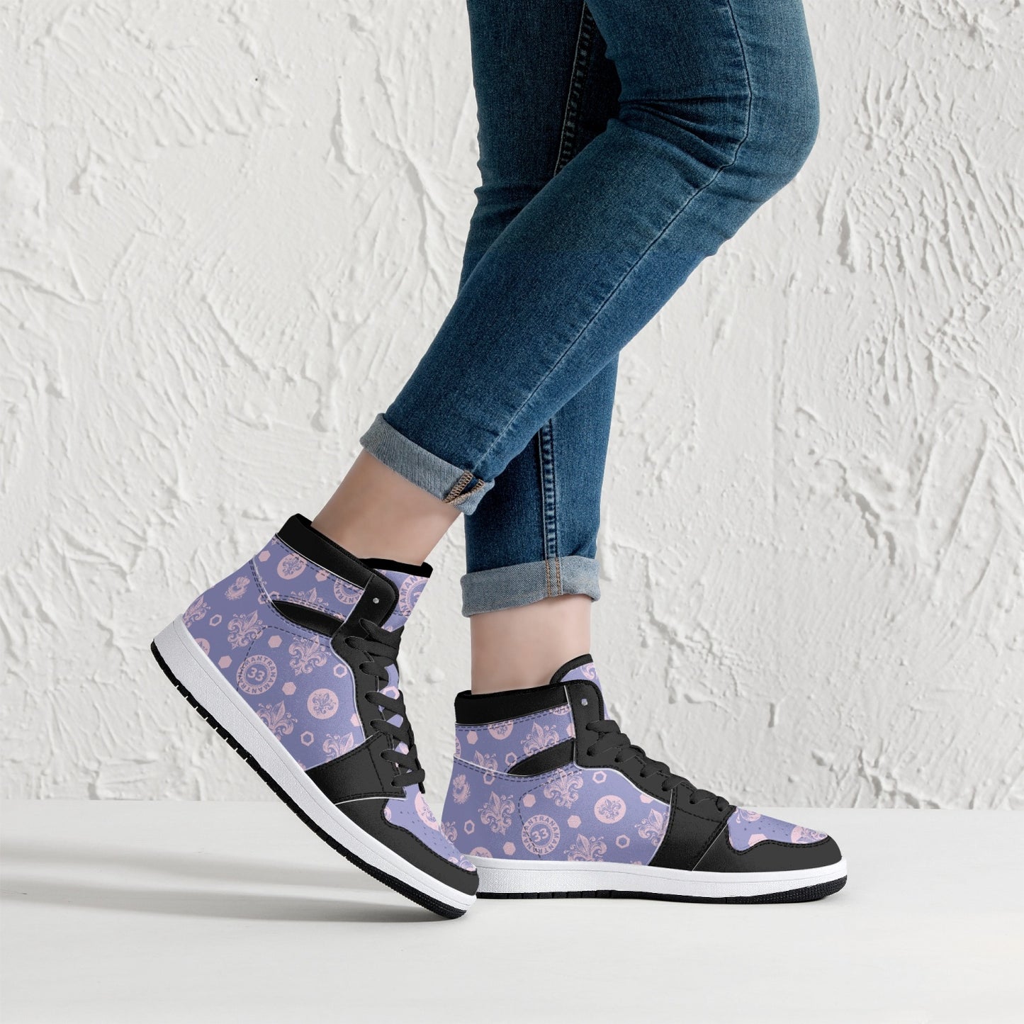 High-Top Leather Sneakers - Awakening Purple