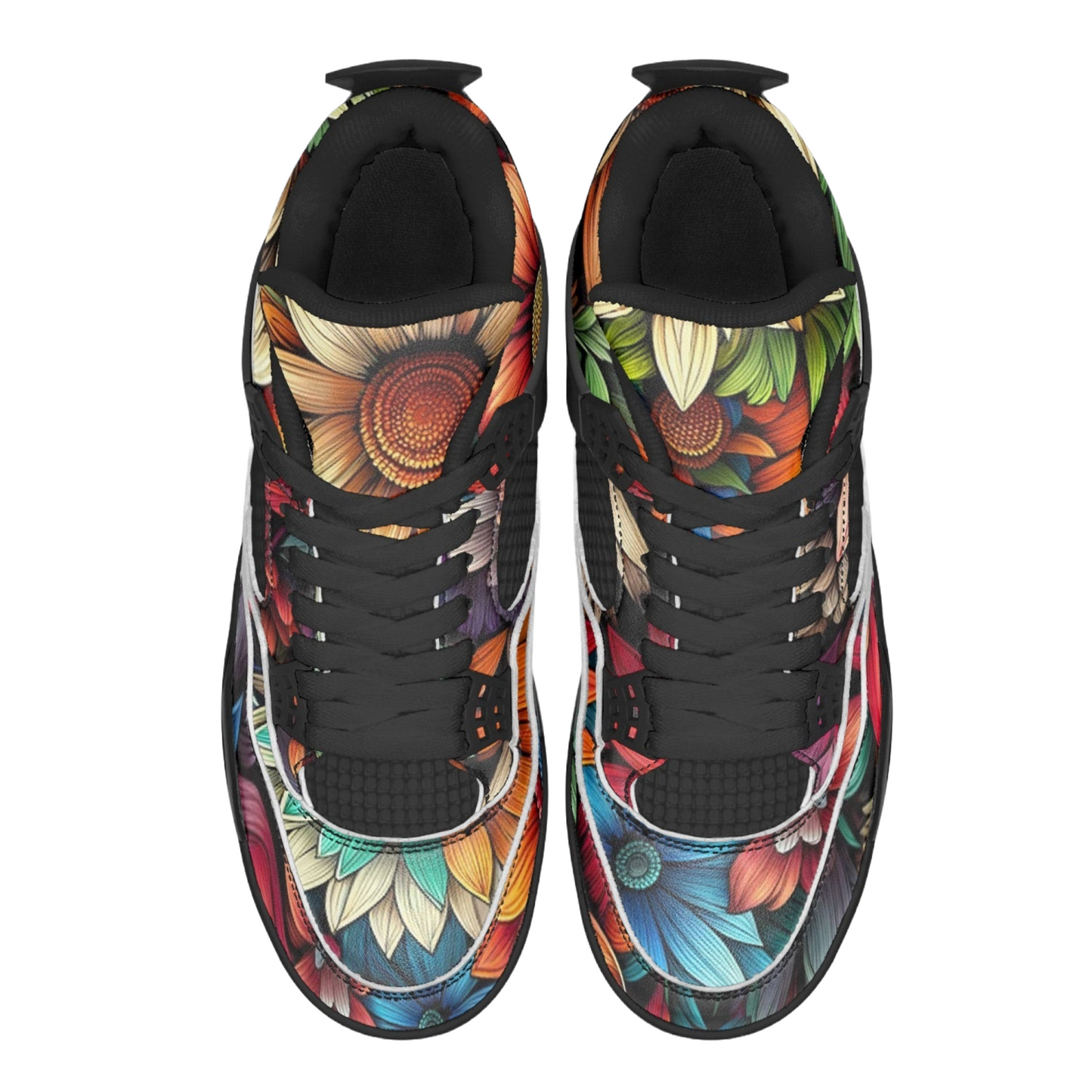 Basketball Sneakers - Flowers