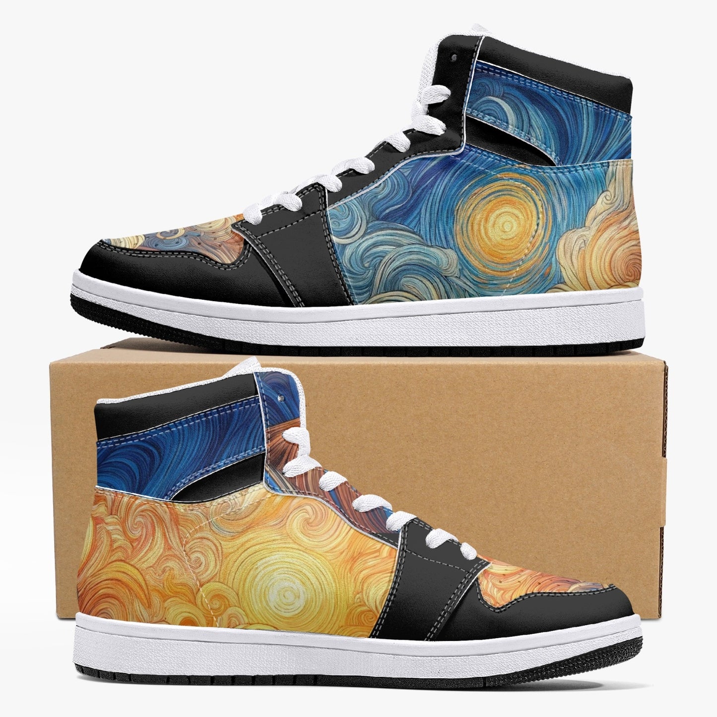 High-Top Leather Sneakers - Sweet Sunset