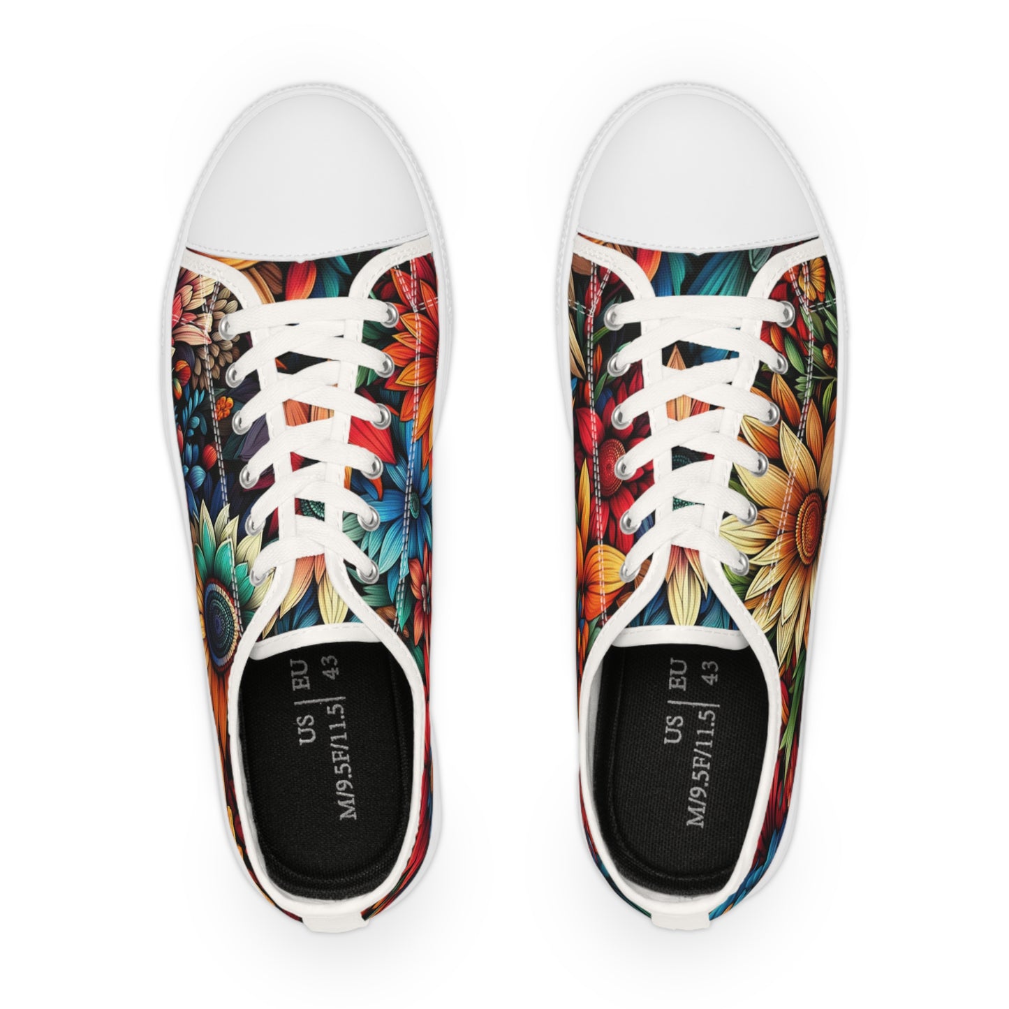 Men's Low Top Sneakers - Flowers