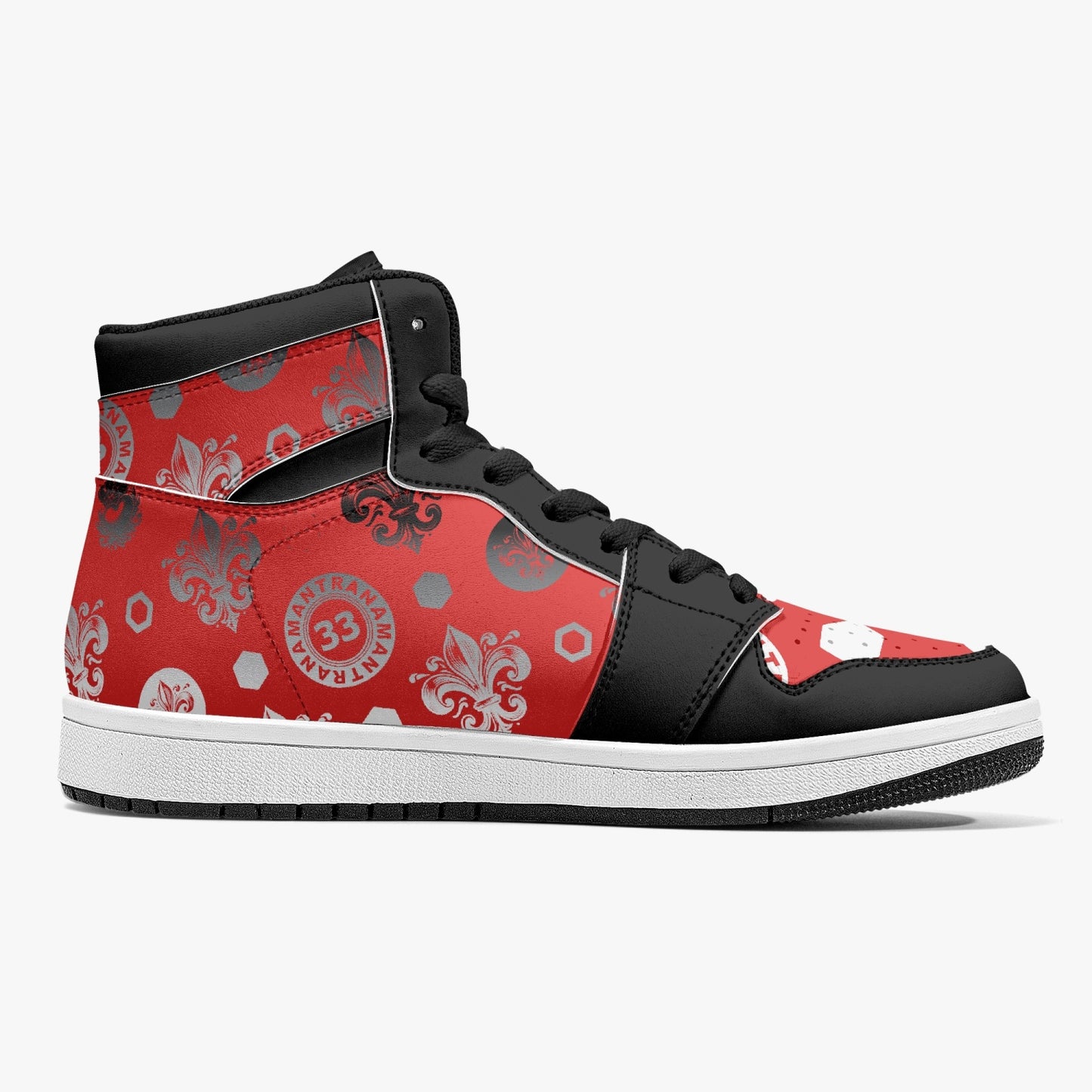 High-Top Leather Sneakers - Awakening Red