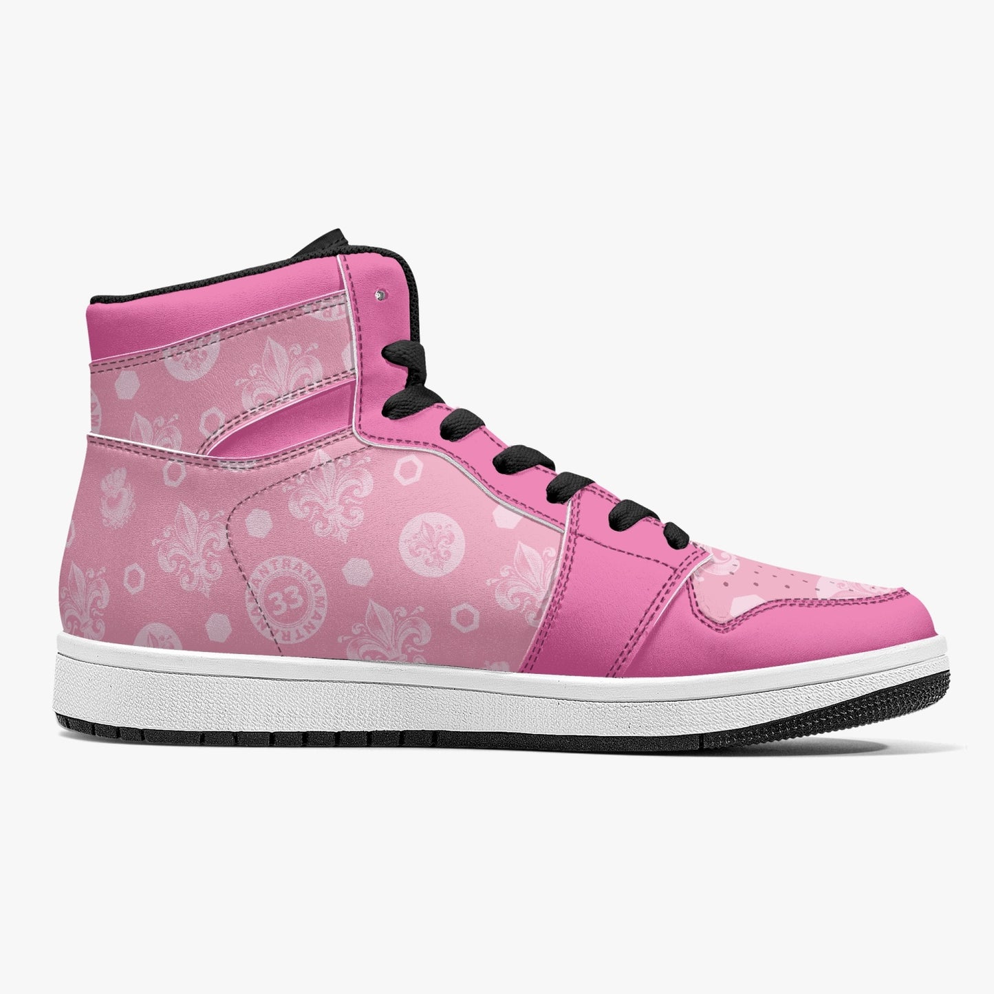 High-Top Leather Sneakers - Awakening Rose&Pink