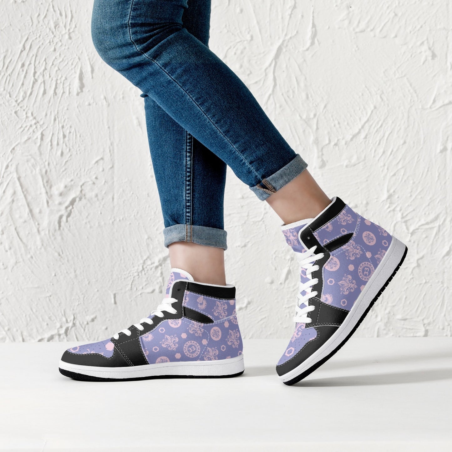 High-Top Leather Sneakers - Awakening Purple