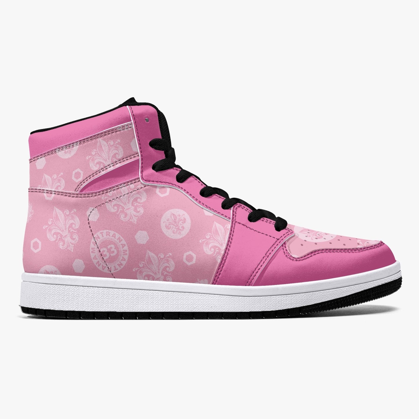 High-Top Leather Sneakers - Awakening Rose&Pink