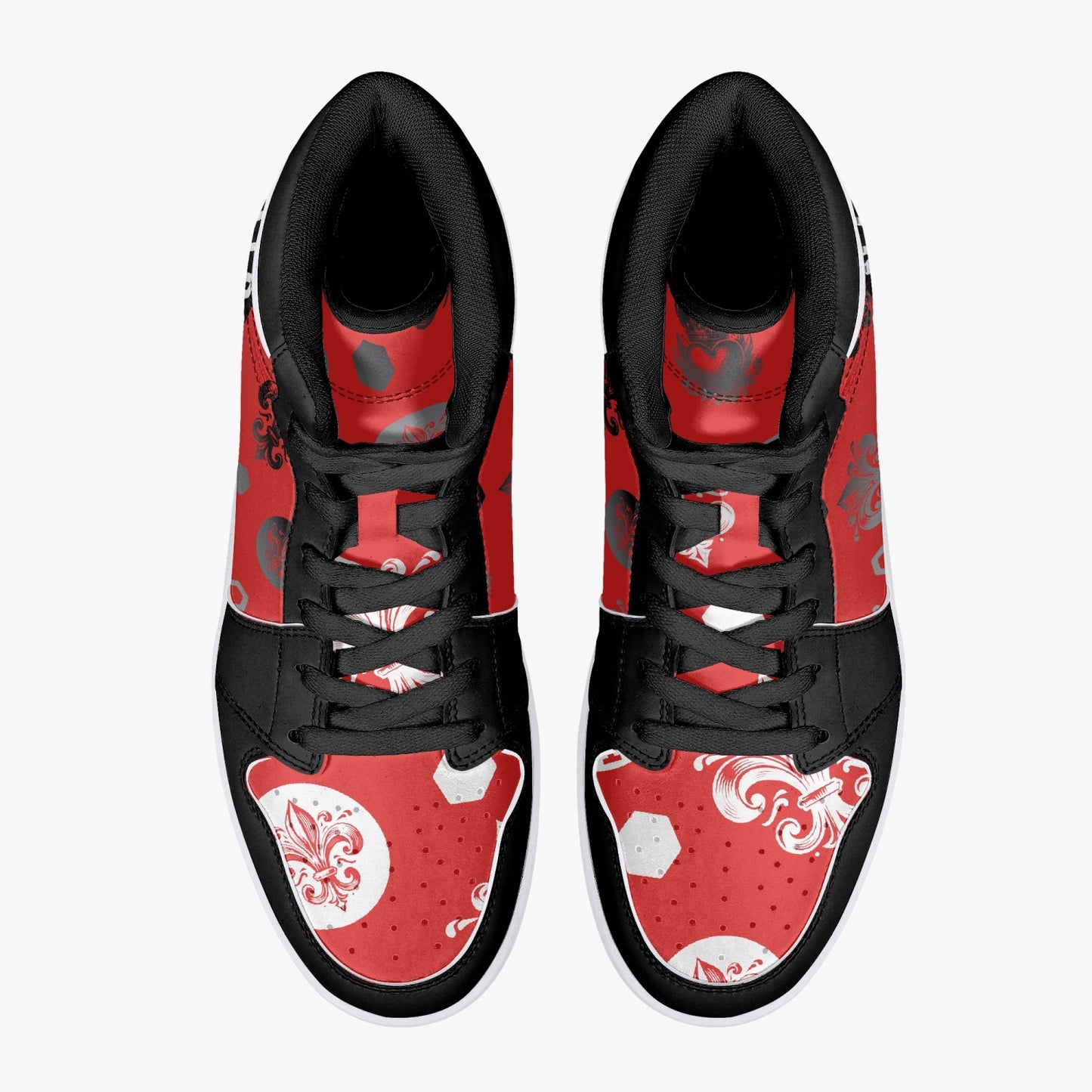 High-Top Leather Sneakers - Awakening Red