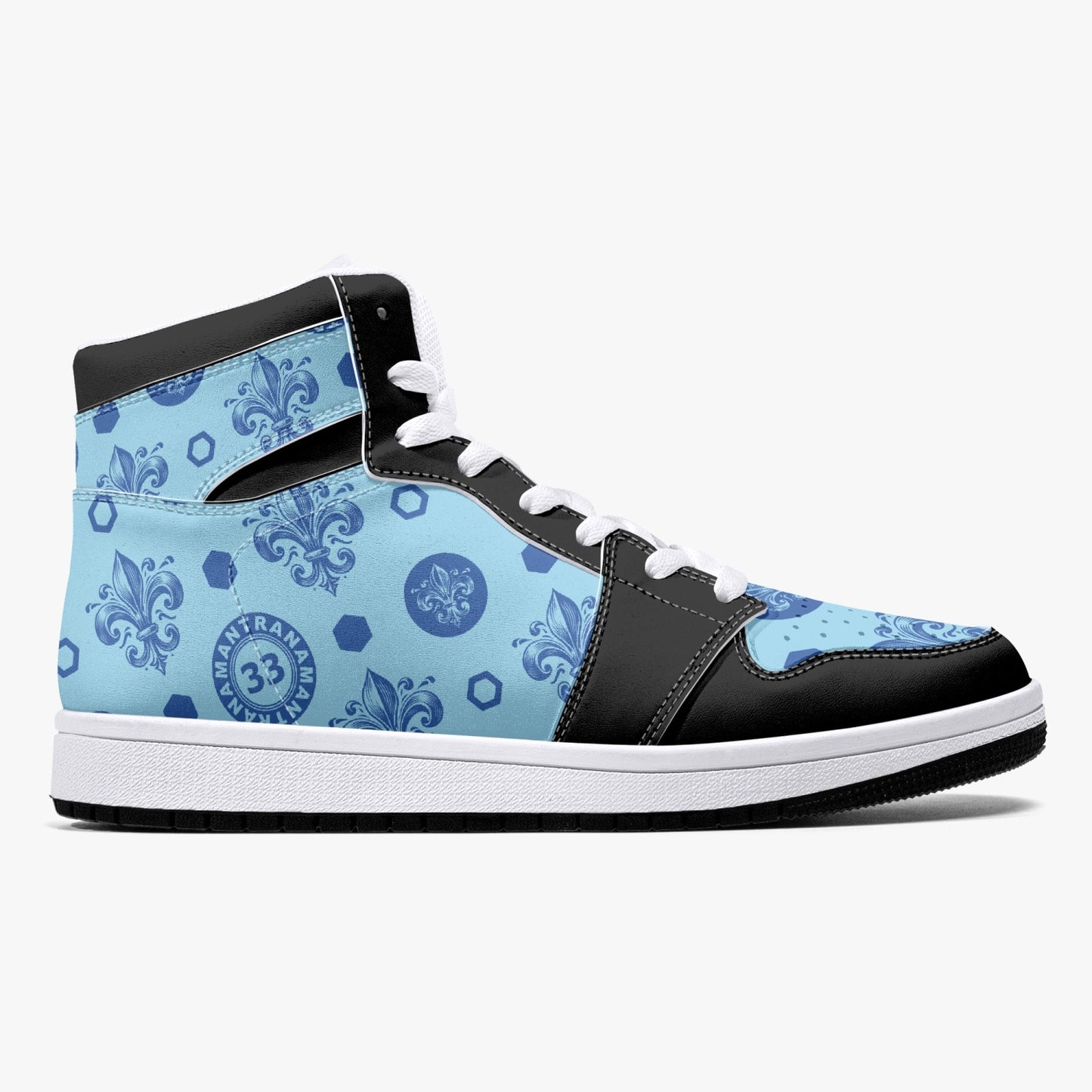 High-Top Leather Sneakers - Awakening Blue