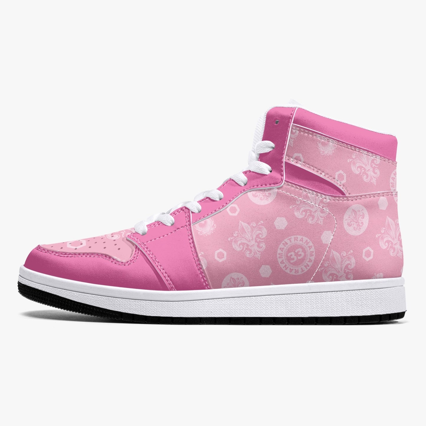 High-Top Leather Sneakers - Awakening Rose&Pink