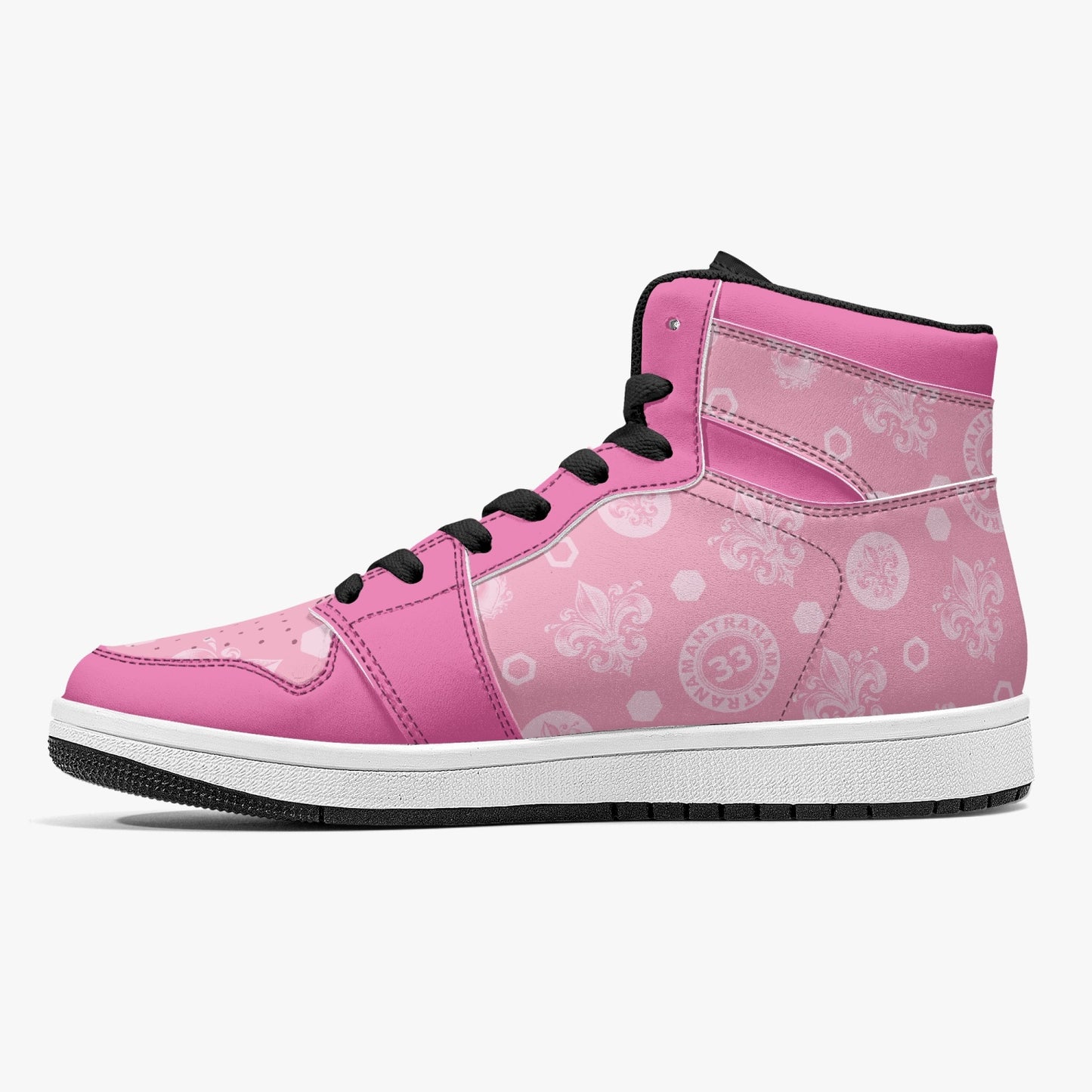 High-Top Leather Sneakers - Awakening Rose&Pink