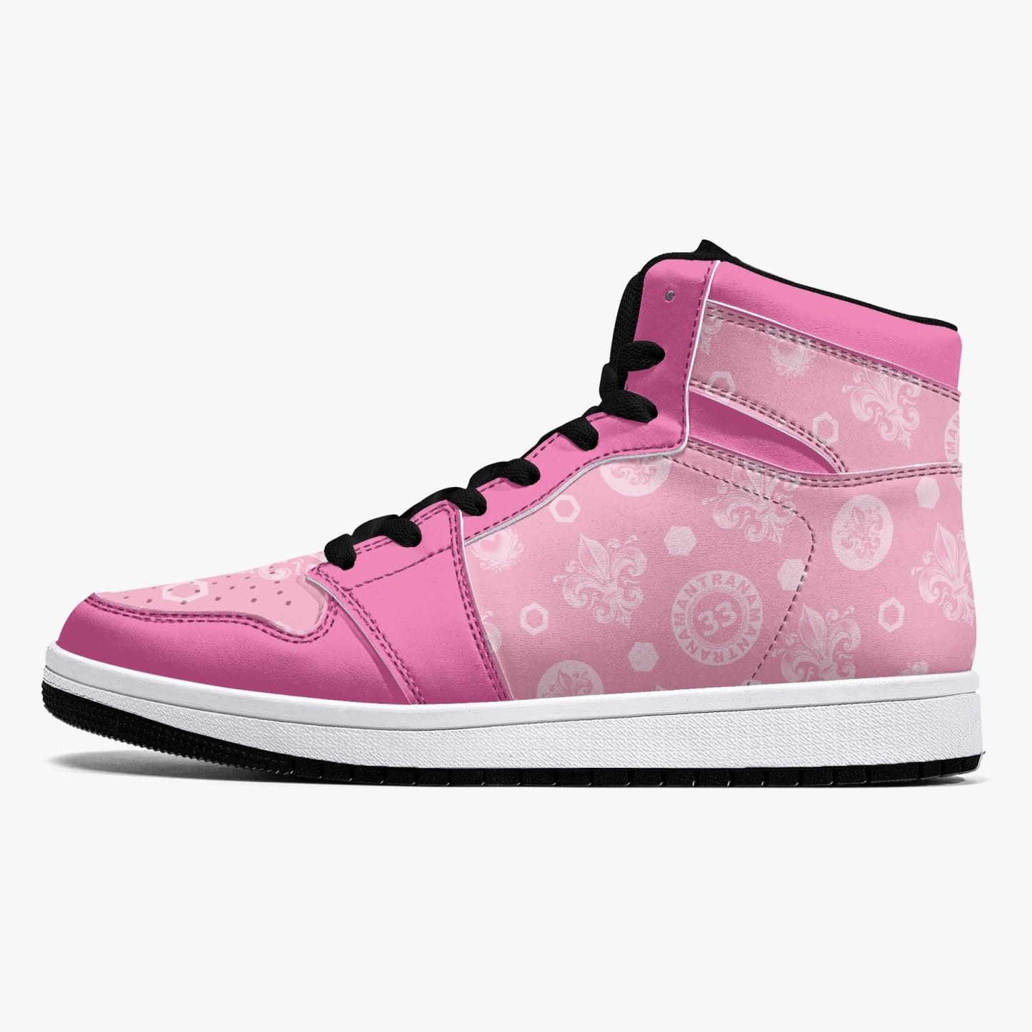 High-Top Leather Sneakers - Awakening Rose&Pink