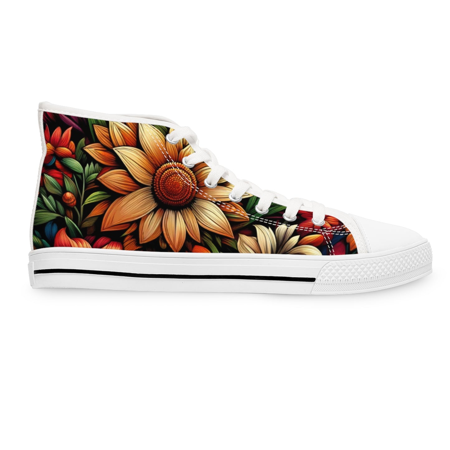 Women's High Top Sneakers - Flowers