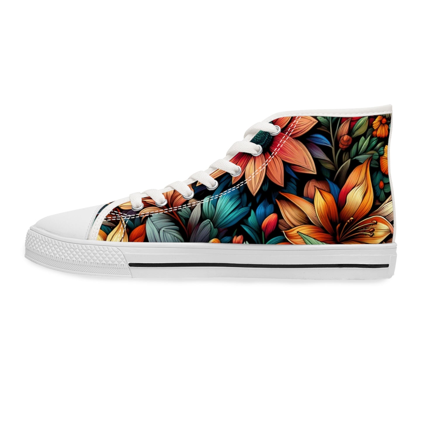 Women's High Top Sneakers - Flowers