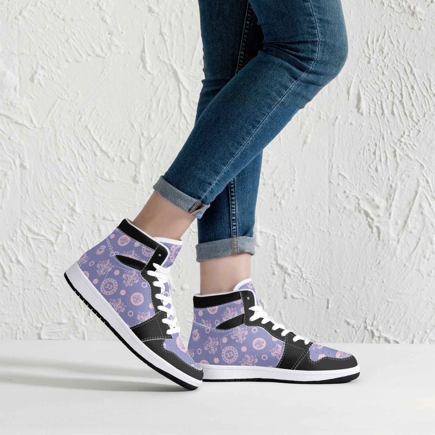 High-Top Leather Sneakers - Awakening Purple