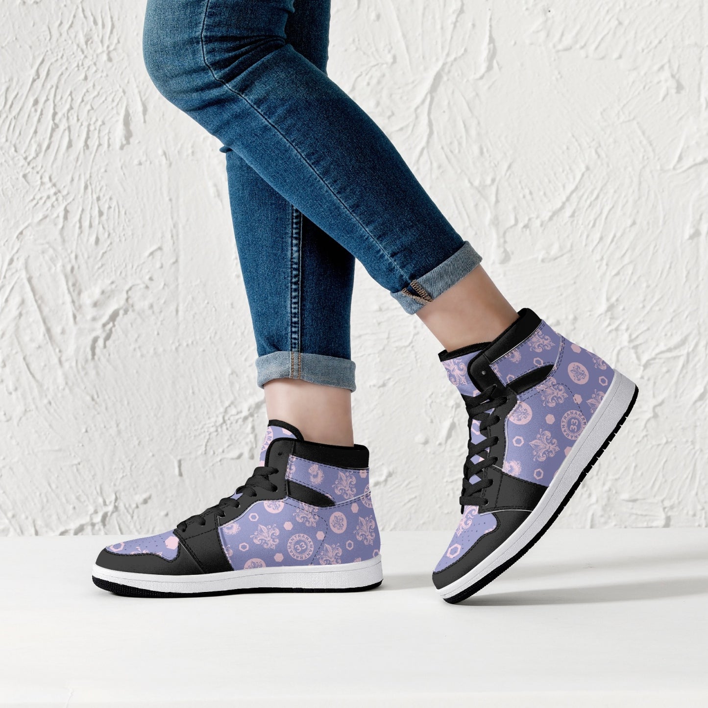 High-Top Leather Sneakers - Awakening Purple