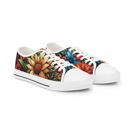 Men's Low Top Sneakers - Flowers