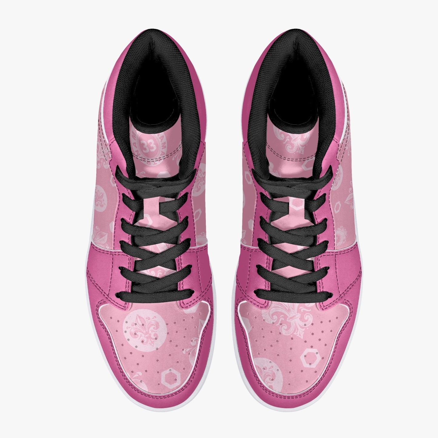 High-Top Leather Sneakers - Awakening Rose&Pink