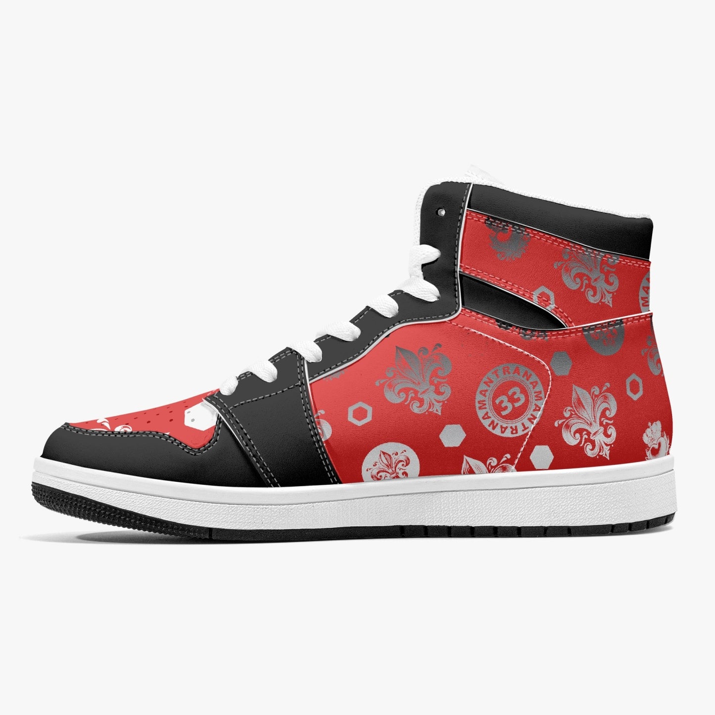 High-Top Leather Sneakers - Awakening Red