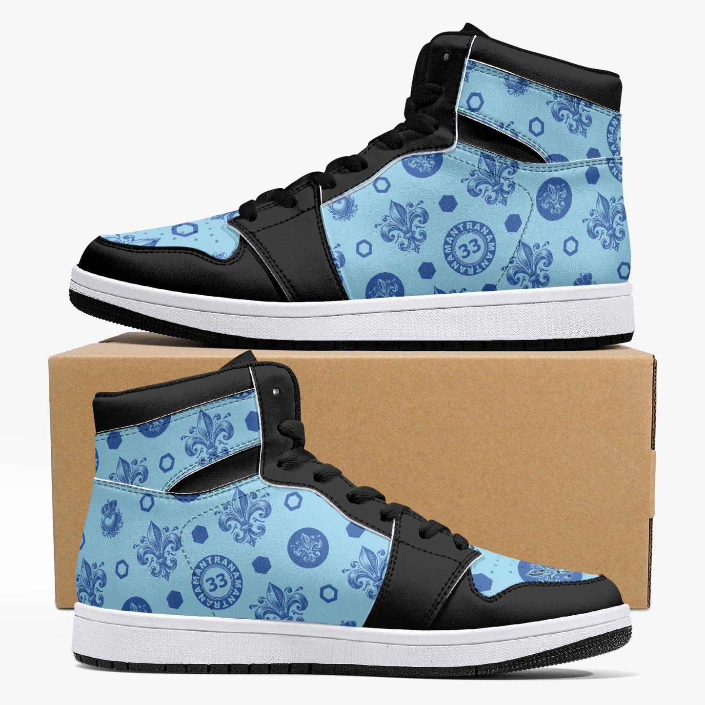 High-Top Leather Sneakers - Awakening Blue