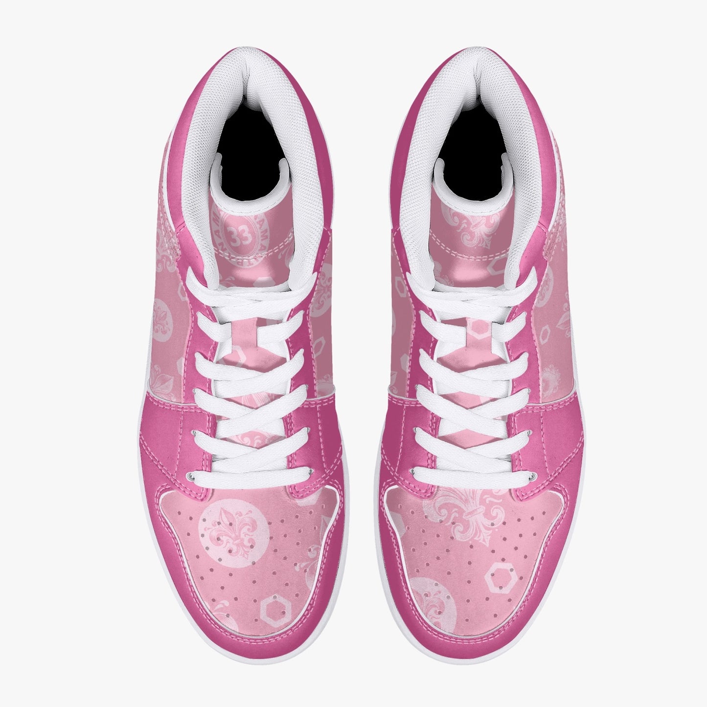 High-Top Leather Sneakers - Awakening Rose&Pink