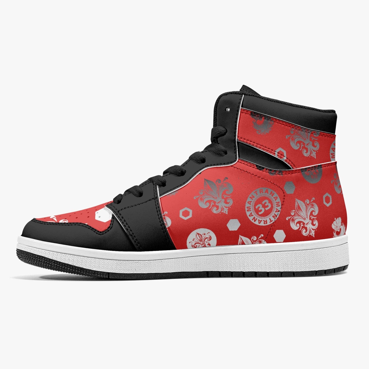 High-Top Leather Sneakers - Awakening Red