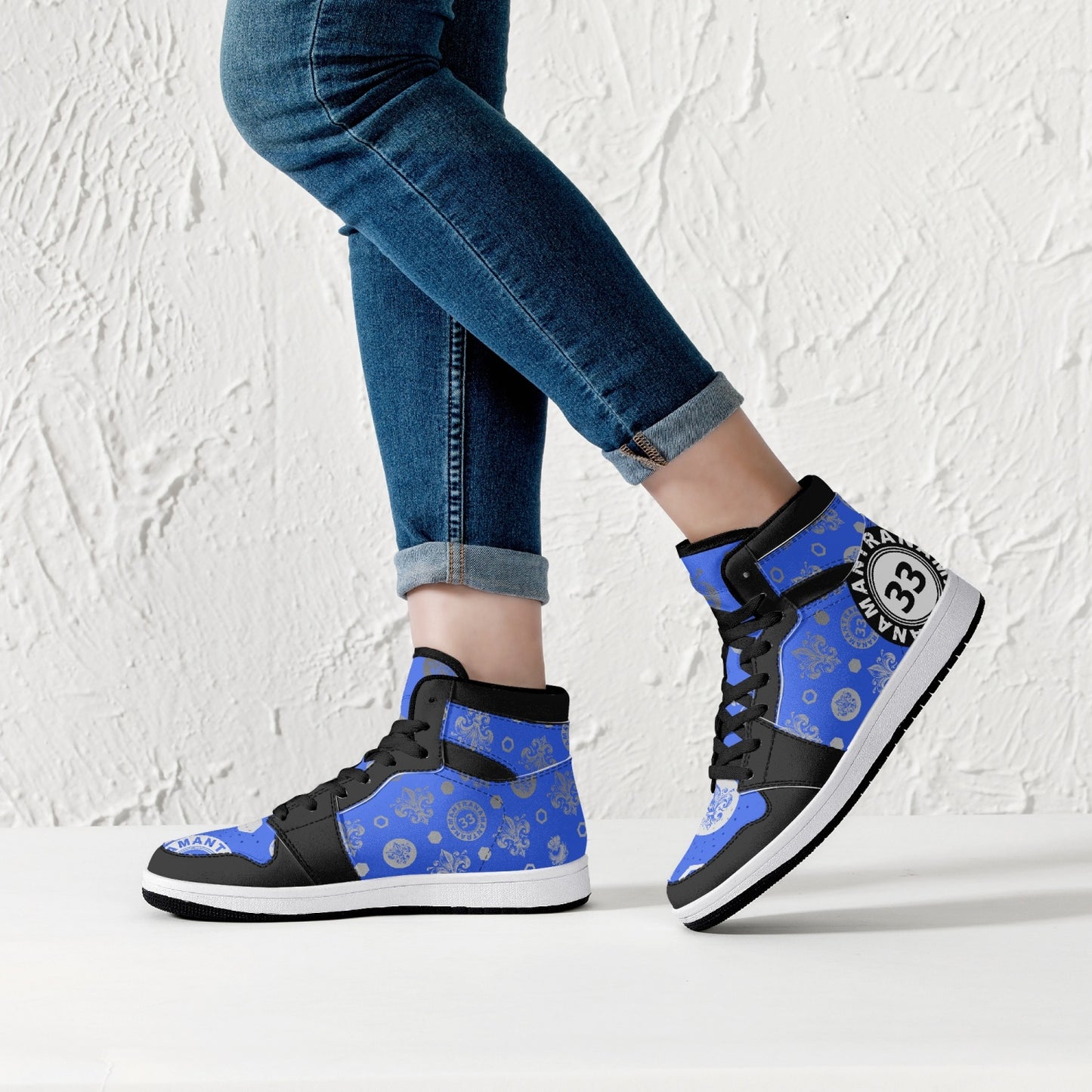 High-Top Leather Sneakers - Awakening Royal Blue