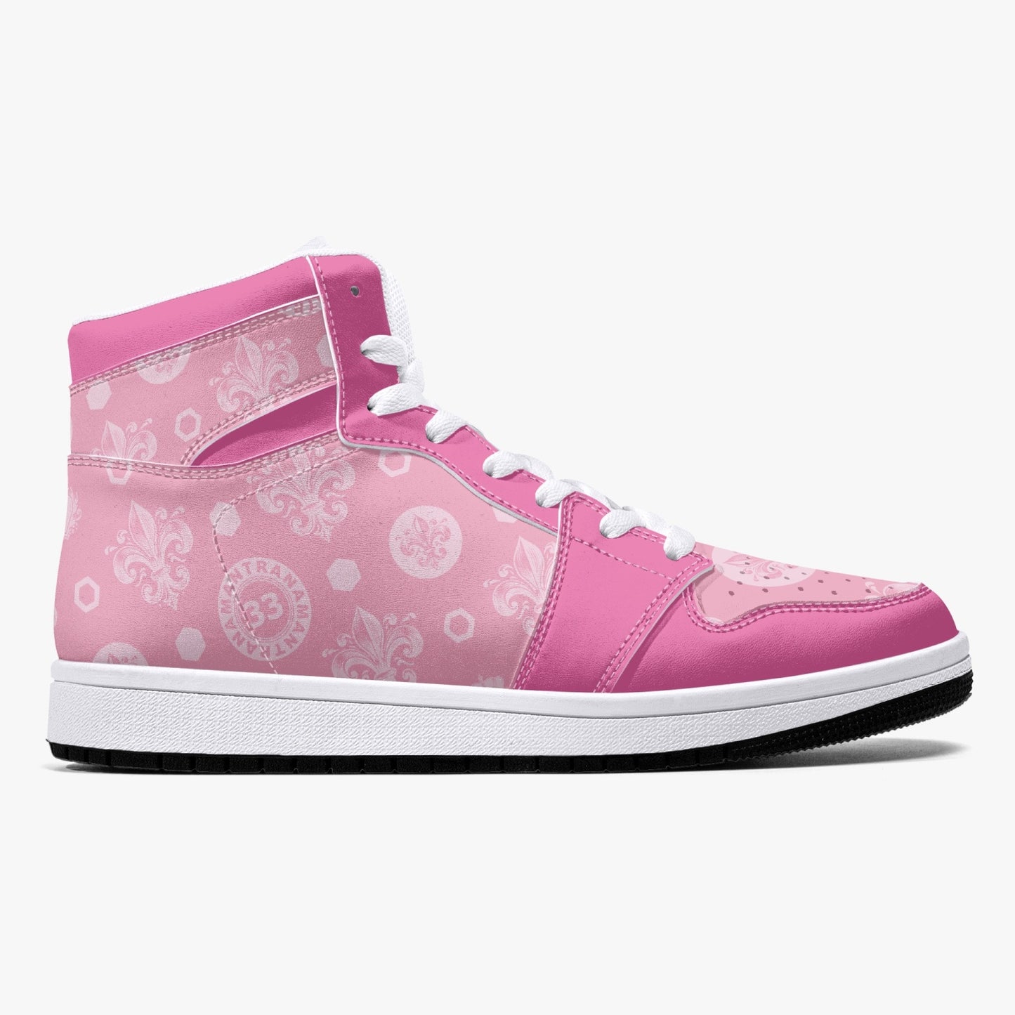 High-Top Leather Sneakers - Awakening Rose&Pink