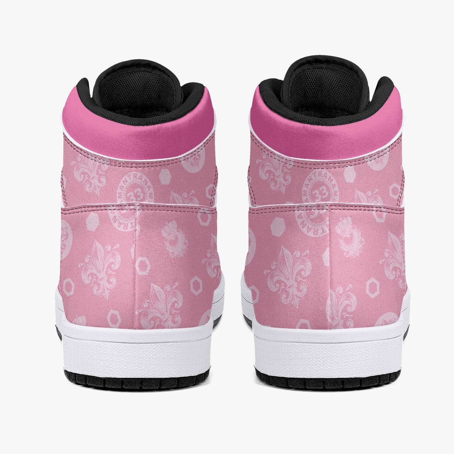 High-Top Leather Sneakers - Awakening Rose&Pink