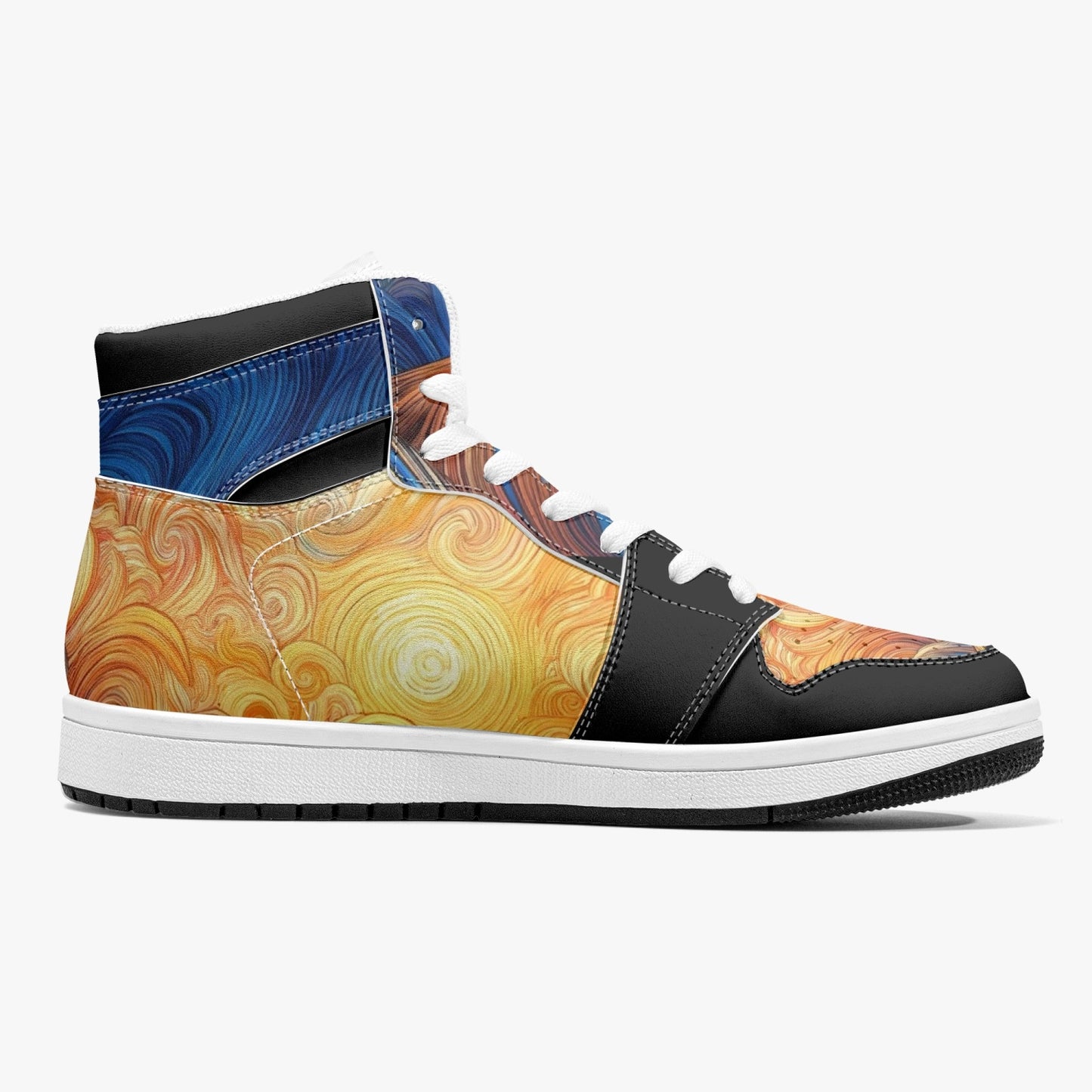 High-Top Leather Sneakers - Sweet Sunset