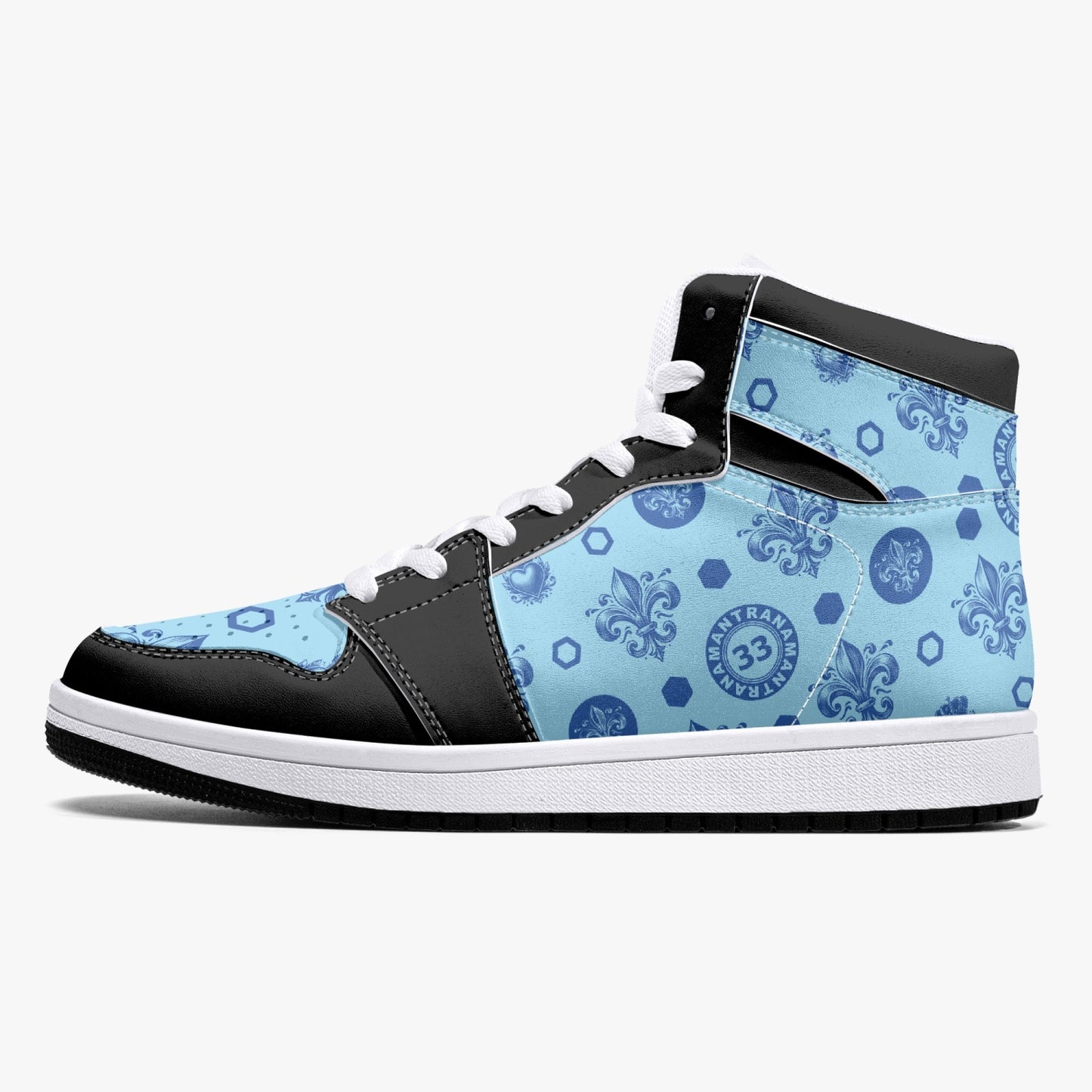 High-Top Leather Sneakers - Awakening Blue