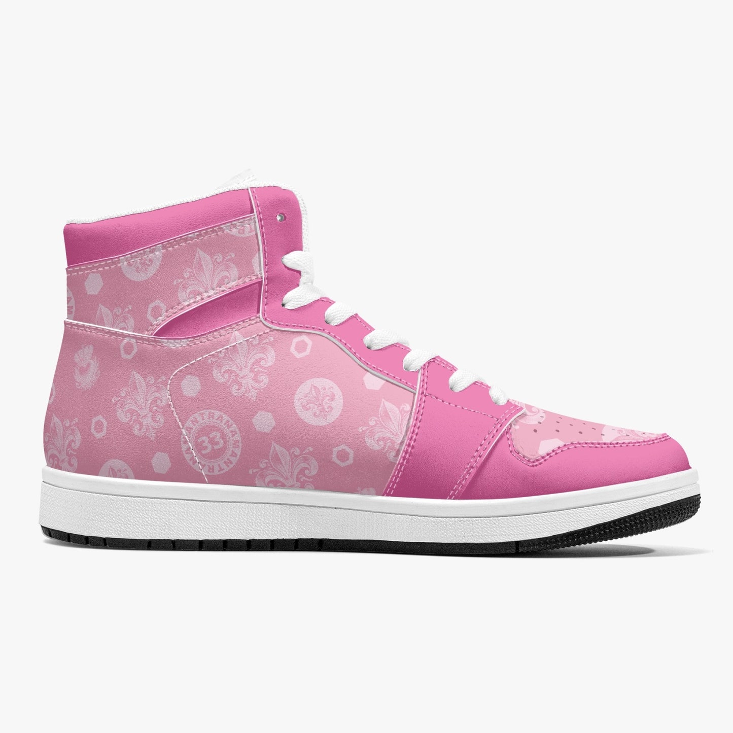 High-Top Leather Sneakers - Awakening Rose&Pink