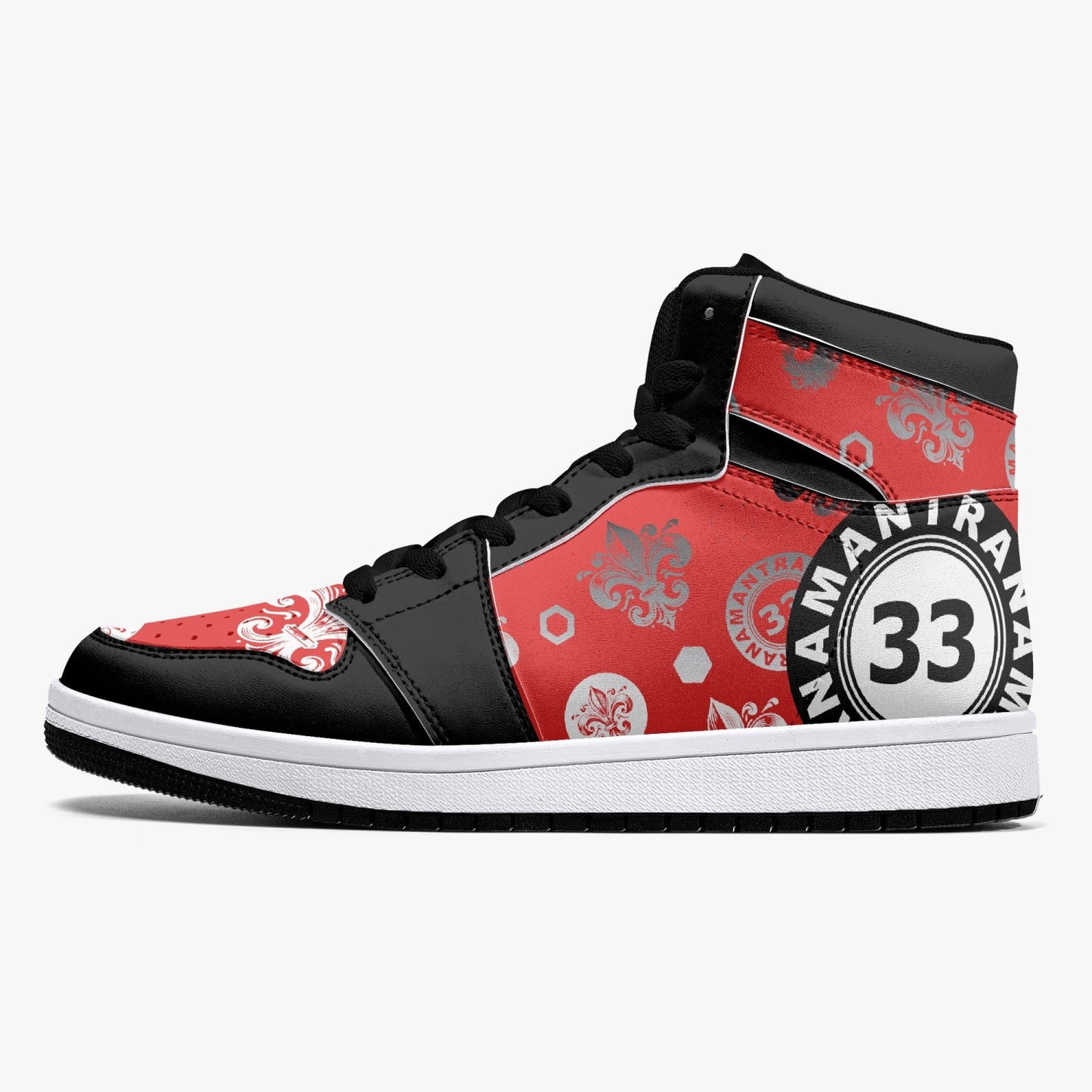 High-Top Leather Sneakers - Awakening Red